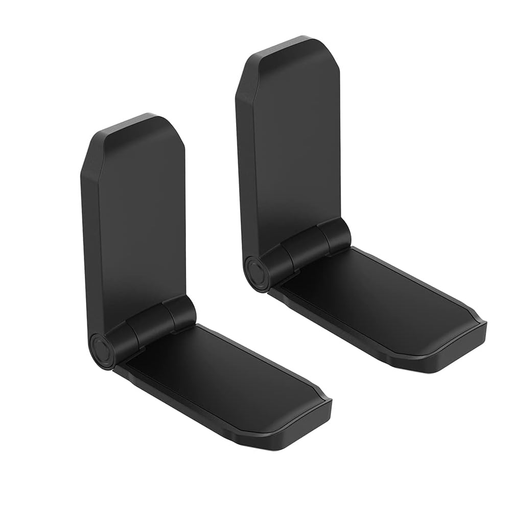 KIWIFOTOS 2 Pack Adhesive Headphone Hanger - Under Desk & Wall Mount Headset Holder for Gaming, Office & Home Use - Foldable Hook Stand for PC, PS5, Xbox Accessories (Black)