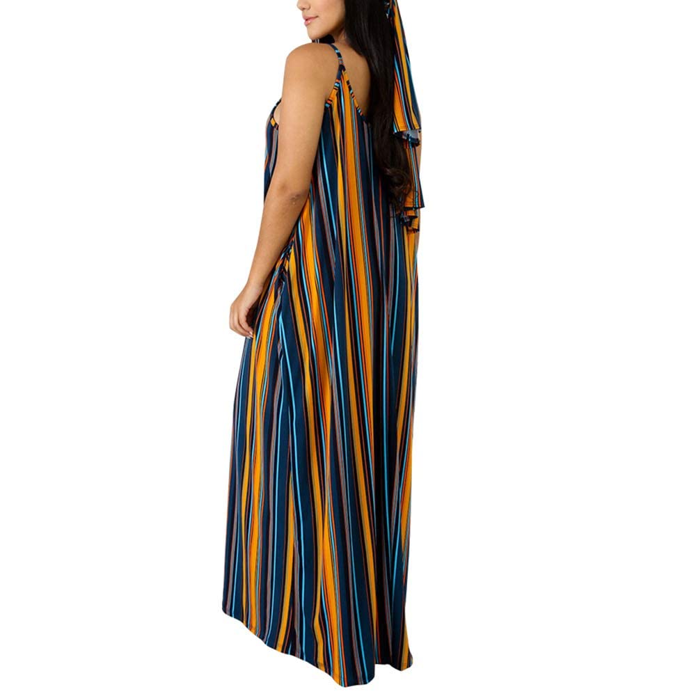BOGURST Women's Summer Maxi Dress - Sleeveless Spaghetti Strap Casual Loose Fit Plus Size Dress for Beach, Vacation & Outdoor Activities