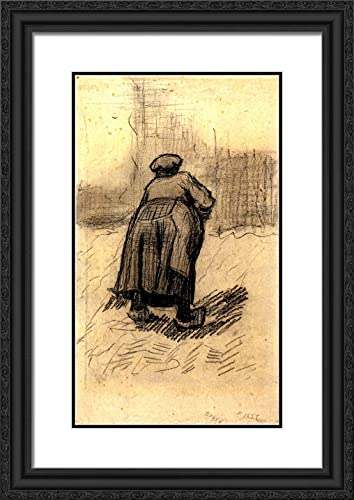 Black Ornate Wood Frame with Double Matting