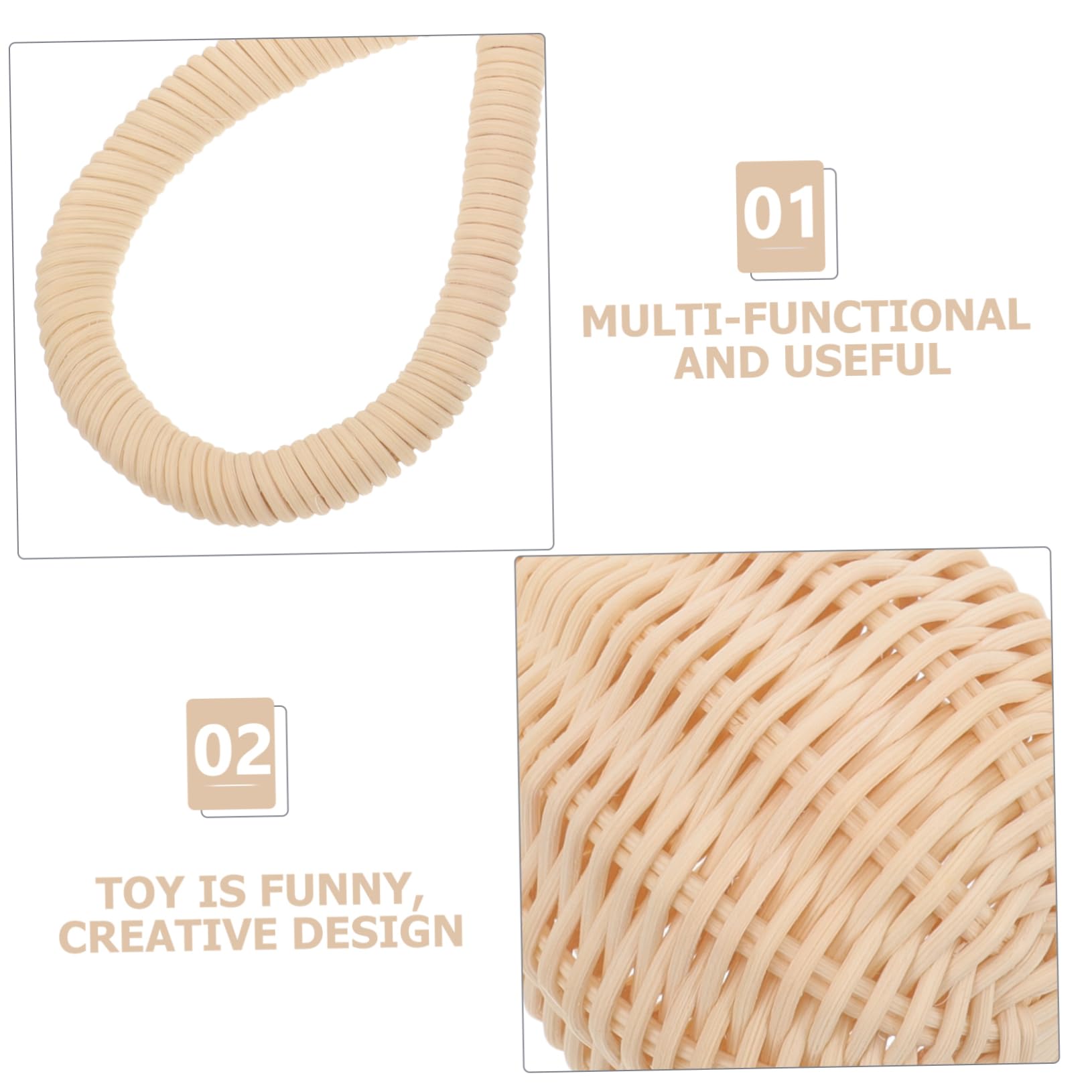 Natural Rattan Baby Rattle Toy - Cute Hand Grasping Shaker with Bell for Newborns & Infants - Perfect for Sensory Play, Early Development & Nursery Decor