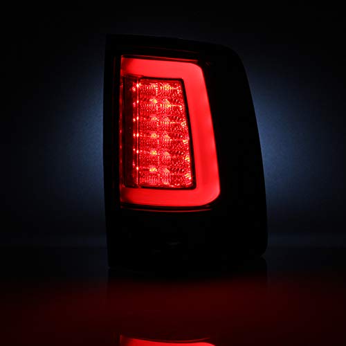 AKKON C-Shape LED Light Bar Compatible with 2013-2018 Dodge Ram 1500/2500/3500 (DS/DJ/D2) - Red & Clear Tail Lights & Rear Brake Lamps Pair (Left+Right) - Upgrade for Enhanced Visibility & Style