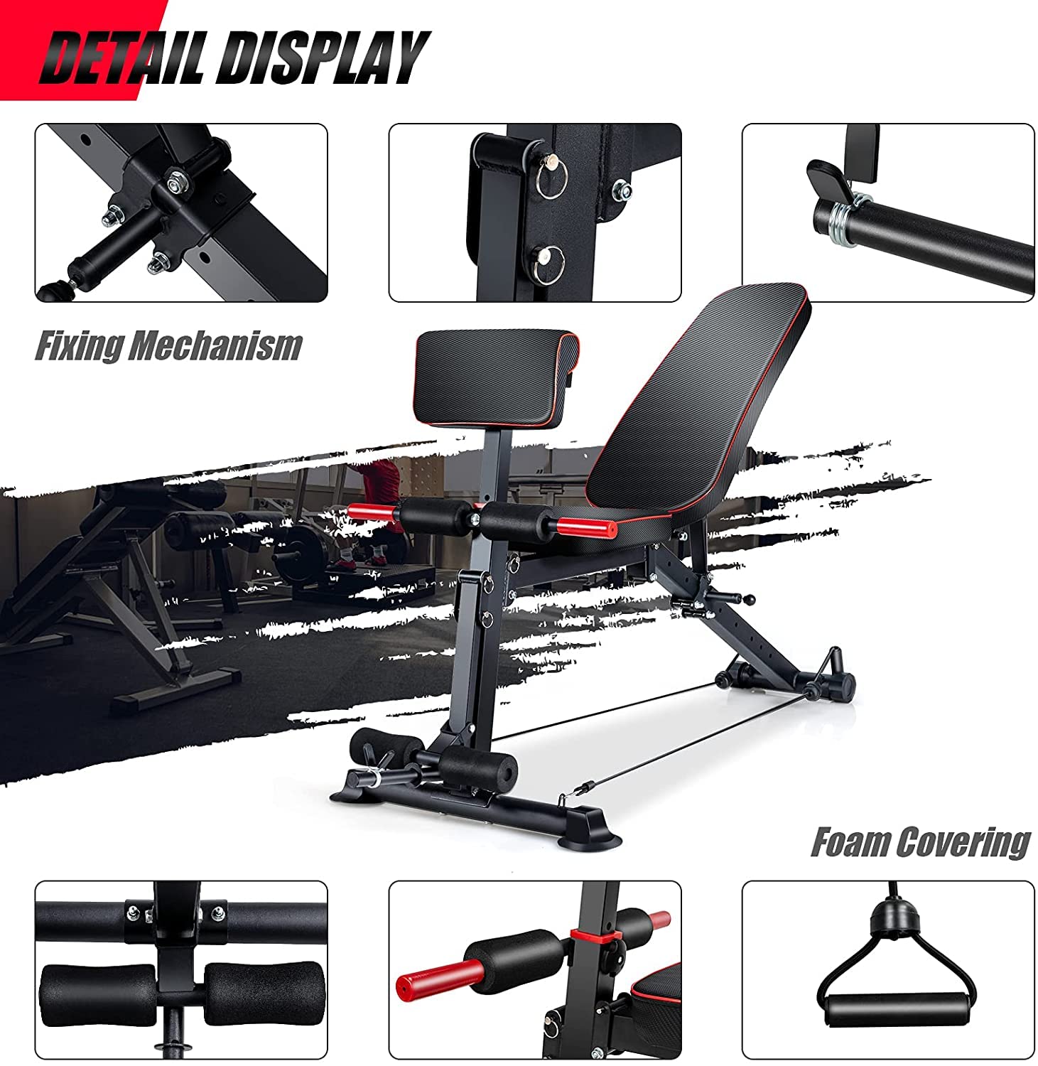 Adjustable Weight Bench for Home Gym - Multi-Function Preacher Curl Bench with Foldable Leg Extension & Curl Machine - 660LBS Weight Capacity - Perfect for Strength Training, Bodybuilding & Home Workouts