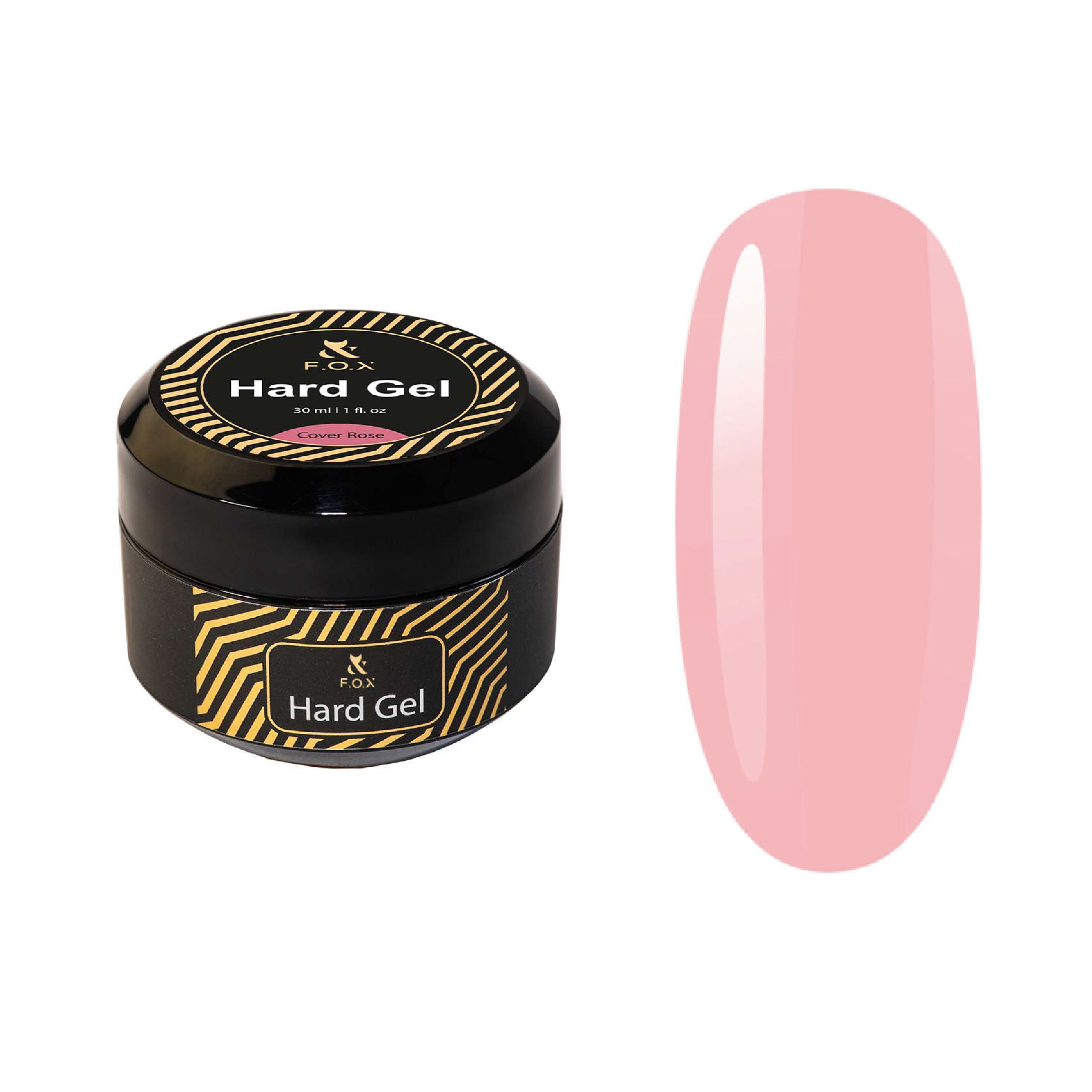 F.O.X Hard Gel Nail Polish Cover Rose - 30ml Bottle for Long-Lasting Manicure & Nail Art - Perfect for Salon, Home Use & DIY Nail Designs