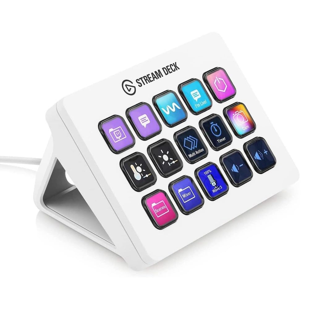 Elgato Stream Deck MK.2 White - 15 Key Studio Controller for OBS, Twitch & YouTube | Mac/PC