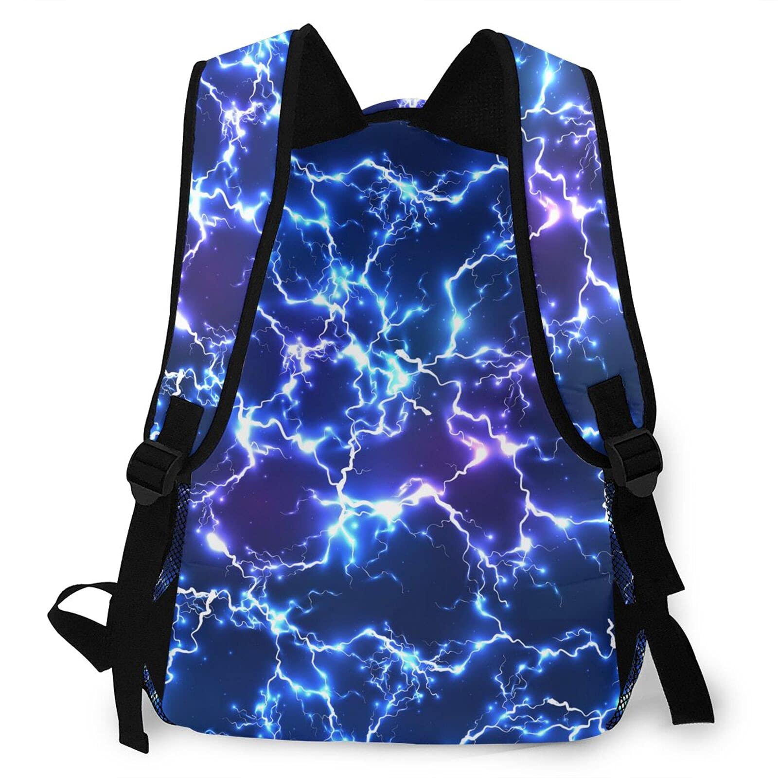 Abstract Blue Lightning Backpack - 16 Inch Laptop Bag for Teens & Adults, Water-Resistant School Bookbag & Casual Daypack - Perfect for College, Travel & Everyday Use