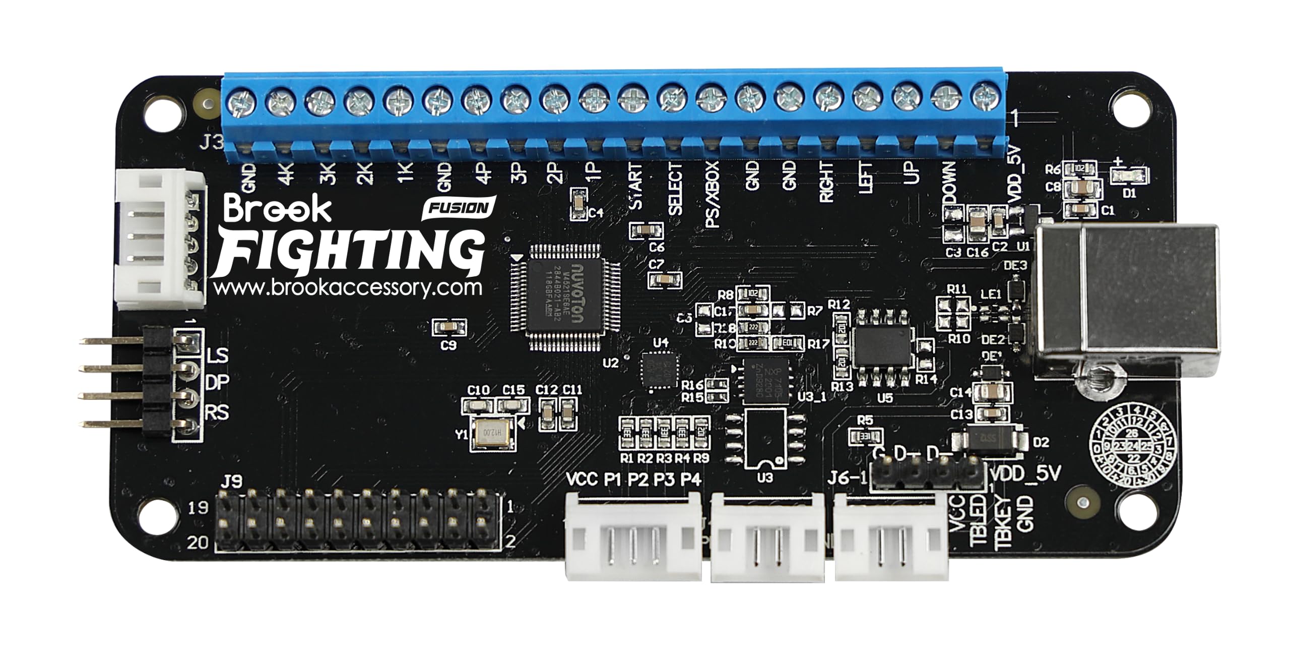 Brook Universal Fighting Board Fusion - Preinstalled Header Version for PS5 Fighting Games, Compatible with Street Fighter 6 & Tekken 8 | Perfect for Competitive Gaming & Arcade-Style Play at Home
