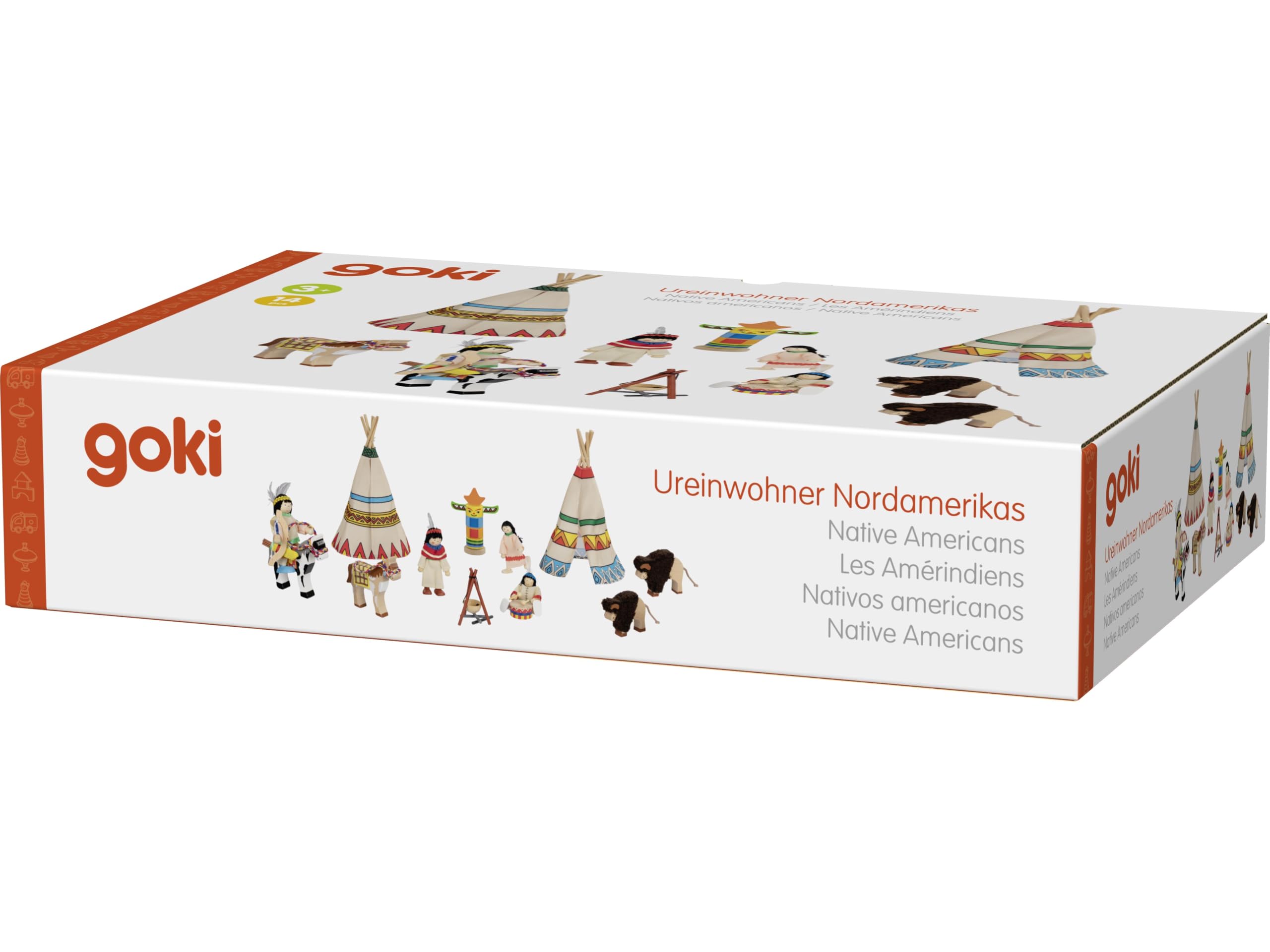 Goki Flexible Indian Camp Doll - Pretend Play for Kids