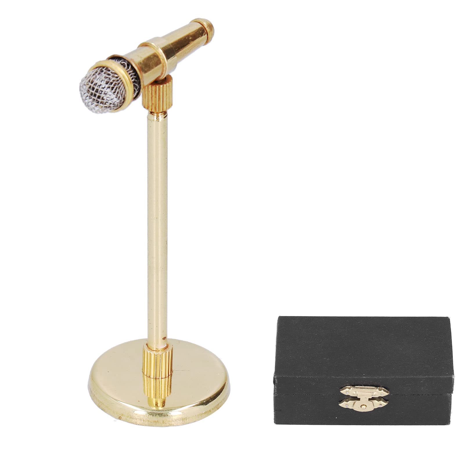 BORDSTRACT Miniature Microphones - Metal Mini Musical Replica Model for Home Office Decor, Bookshelf Display, Dollhouse Accessories | Perfect for Music Lovers, Collectors & Vintage Home Decoration