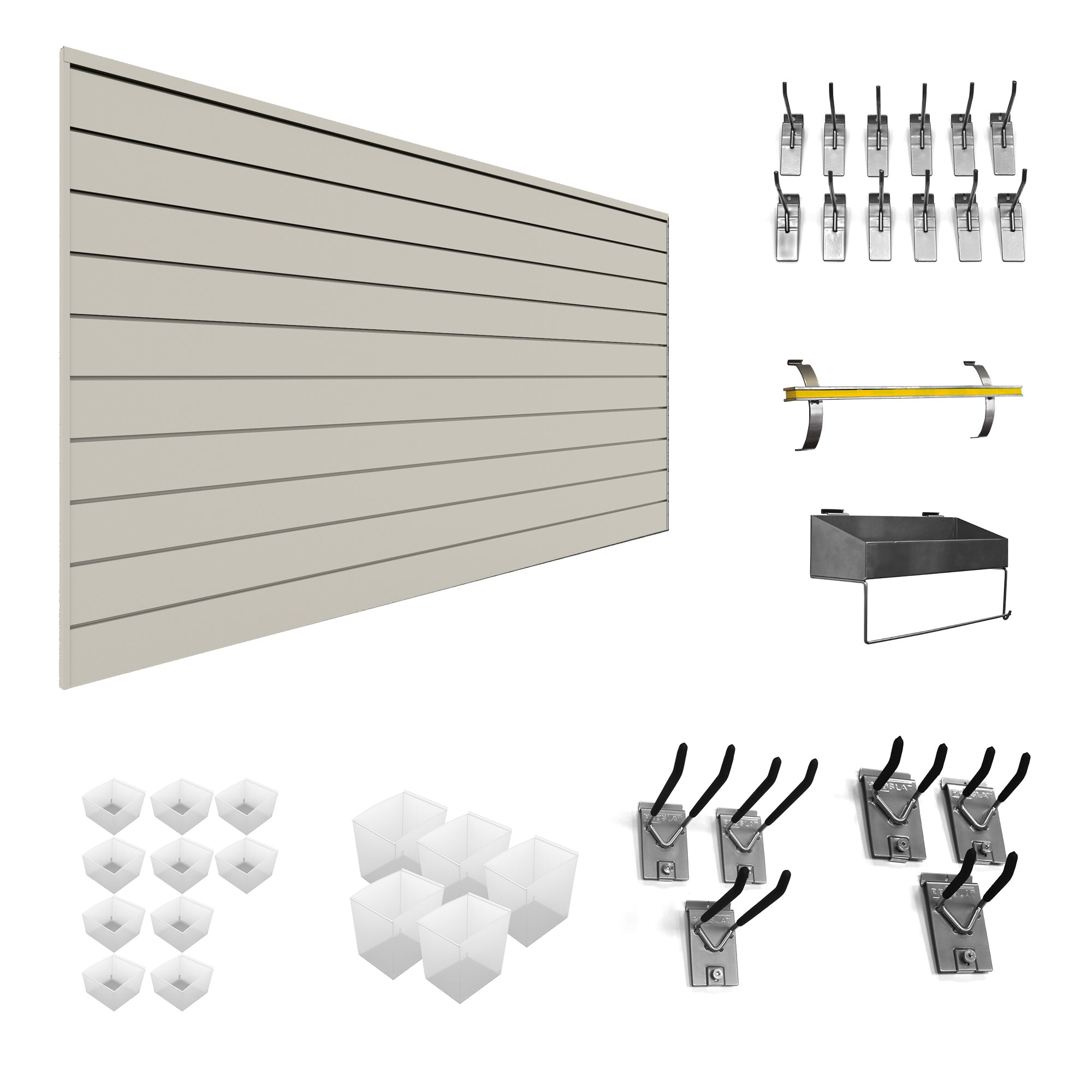 PVC Slatwall Handyman Bundle - Durable Wall Panel System for Retail Displays & Garage Organization - Perfect for Store Shelving, Tool Storage & Home Decor
