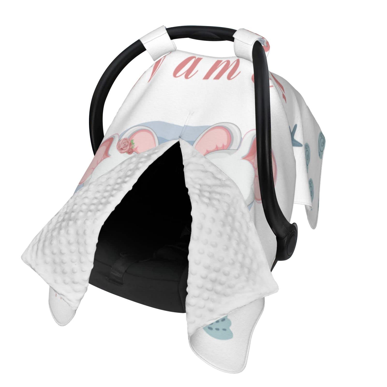 Personalized Baby Car Seat Covers with Name - Custom Infant Car Seat Canopy for Boys & Girls - Nursing & Breastfeeding Cover - Perfect for Travel, Shopping & Daily Outings