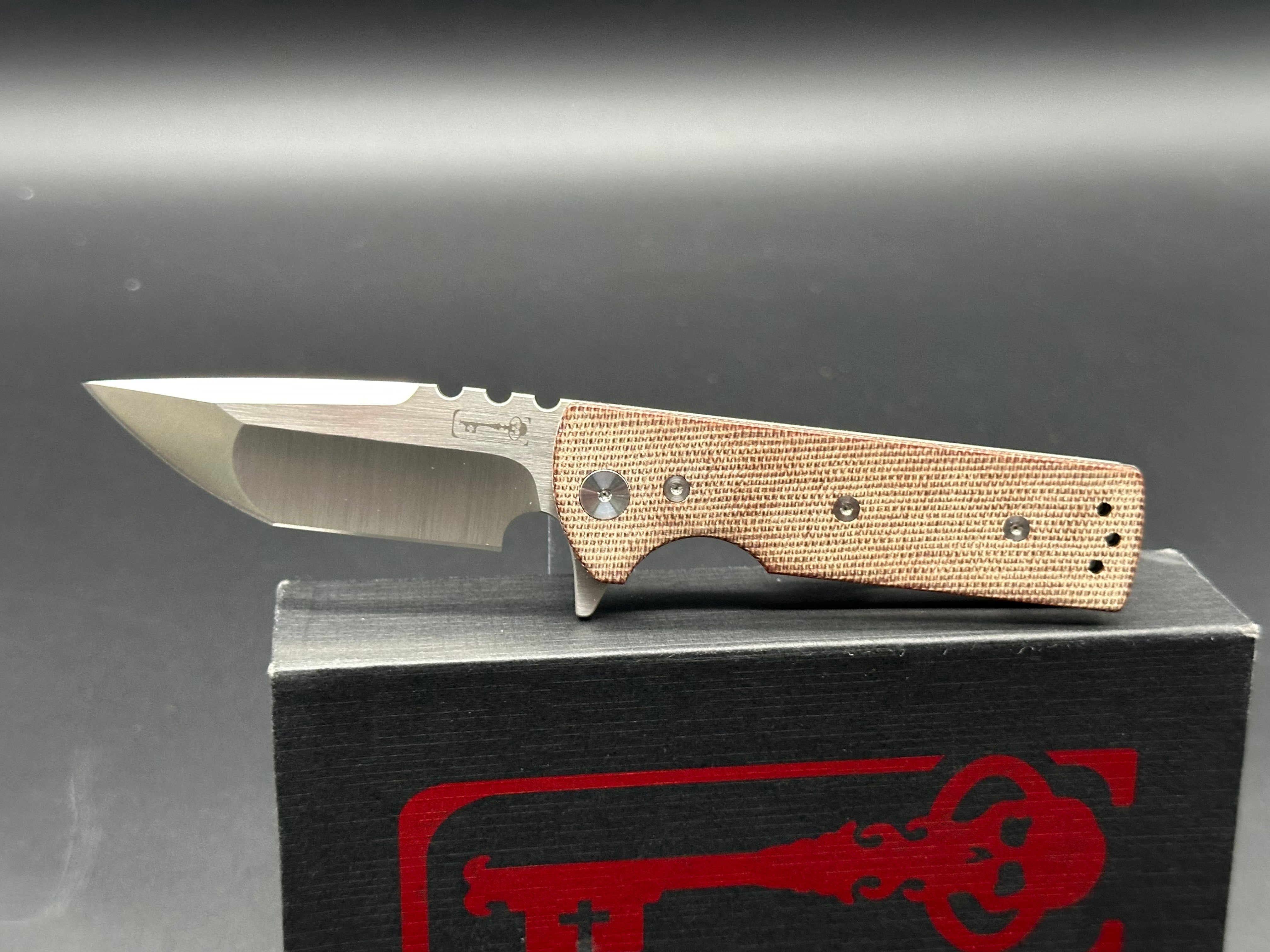 Chaves TAK Folding Knife - Brown Micarta Handle, Premium EDC Pocket Knife for Outdoor, Camping, and Everyday Carry