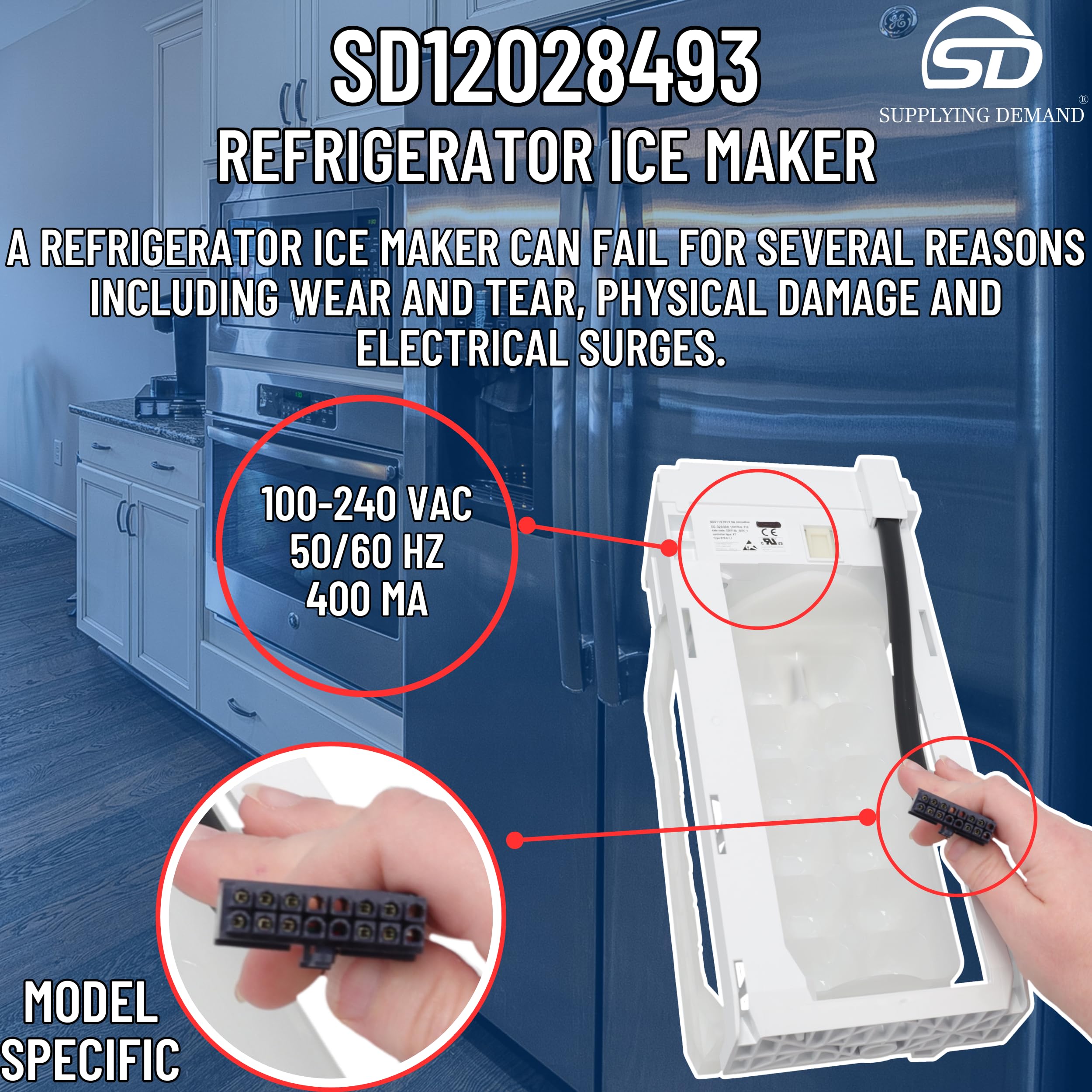 High-Quality Refrigerator Ice Maker Replacement - Compatible with AP6894086, Fits Various Fridge Models | Perfect for Home Kitchen, Office, and RV Refrigeration