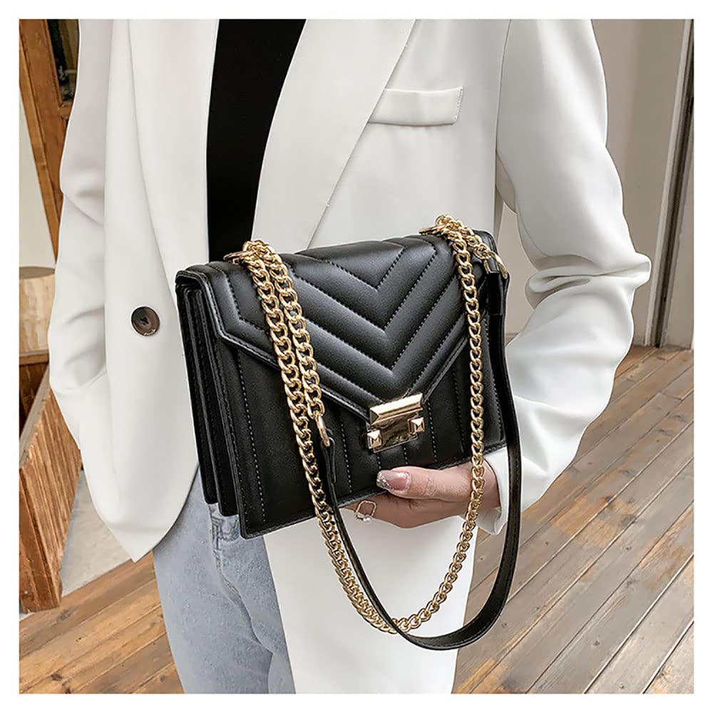 Luxury Envelope Crossbody Bag for Women - PU Leather Underarm Shoulder Bag with Chain Strap, Fashion Designer Style Handbag (Gray) | Perfect for Everyday Use, Work, Dating & Special Occasions