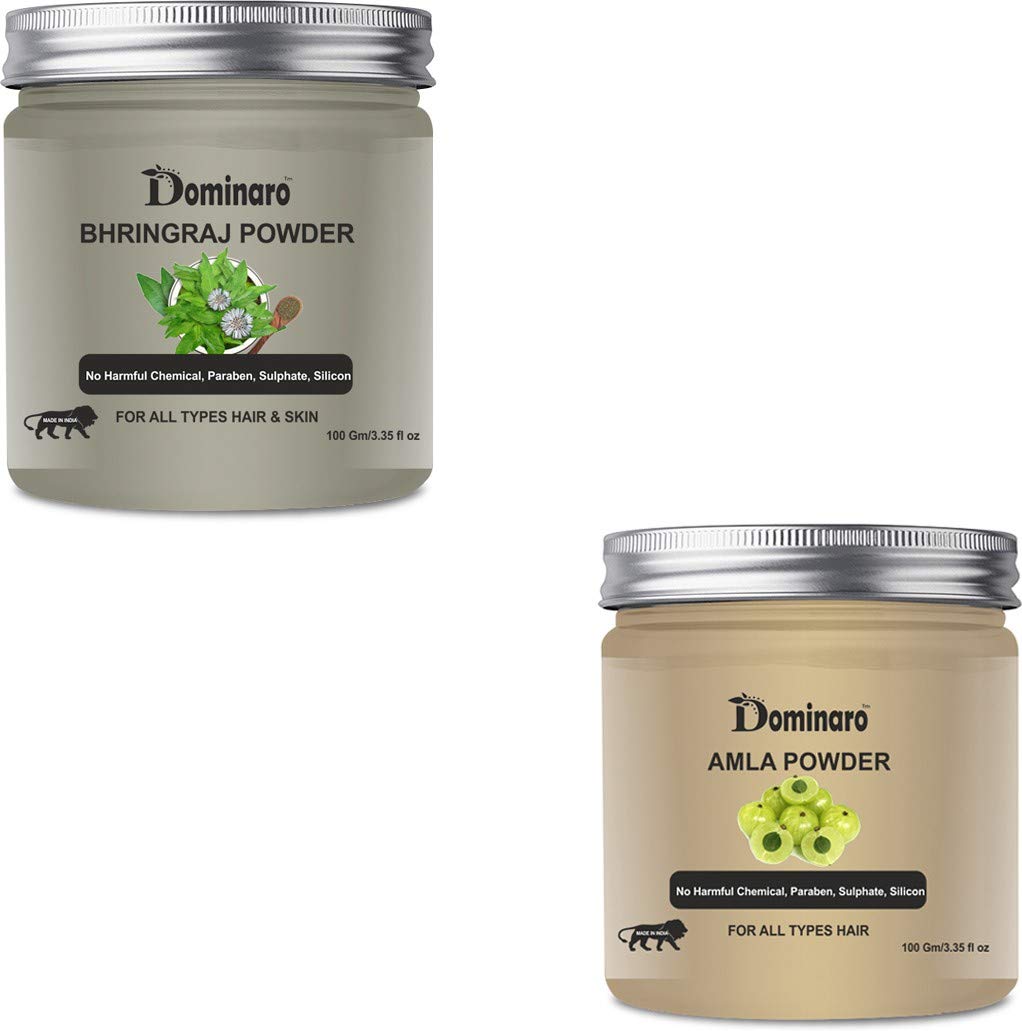 Organic Bhringraj & Amla Powder for Hair & Skin Care - 200g Pack for Healthy Growth