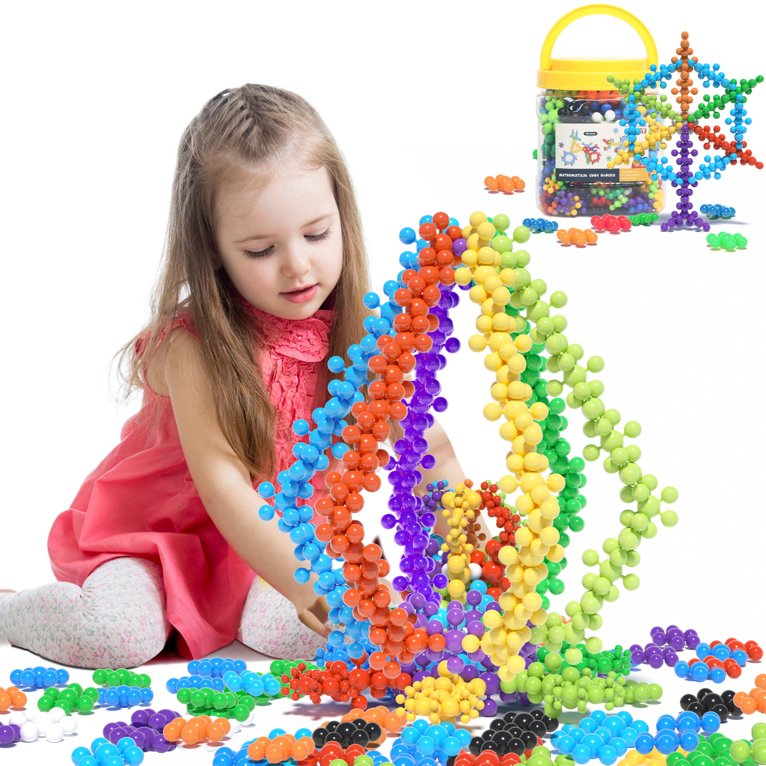 STEM Educational Building Blocks Toy for Kids Ages 3+ | 300Pcs Interlocking Plastic Discs | Safe, Soft Round Design | Preschool Learning Toys | Classroom Supplies | Creative Construction Play for Boys & Girls | Perfect for Home, School & Daycare Activities