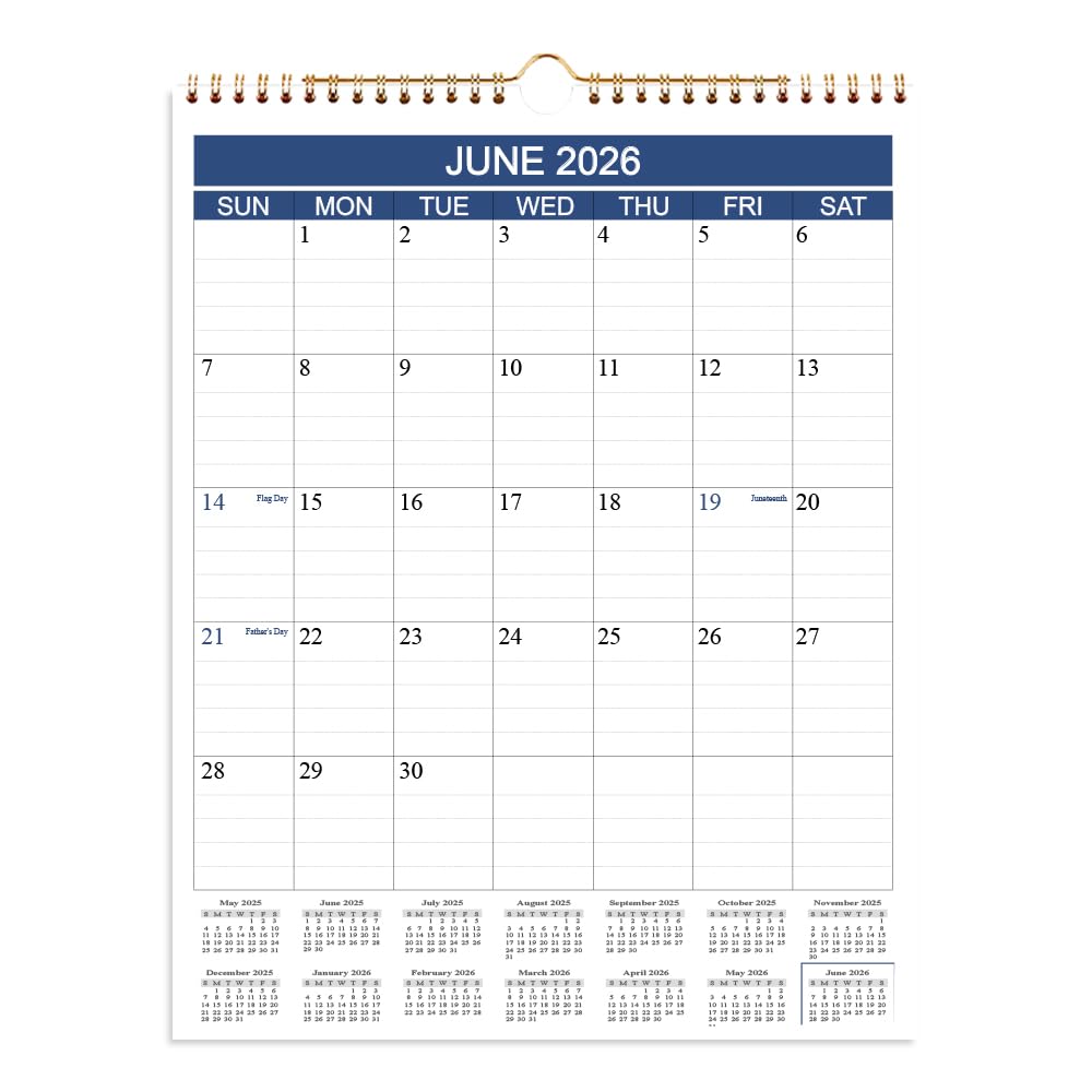 2025-2026 Wall Calendar (March 2025 - June 2026) | 16-Month Planner with Thick Paper | 8.5