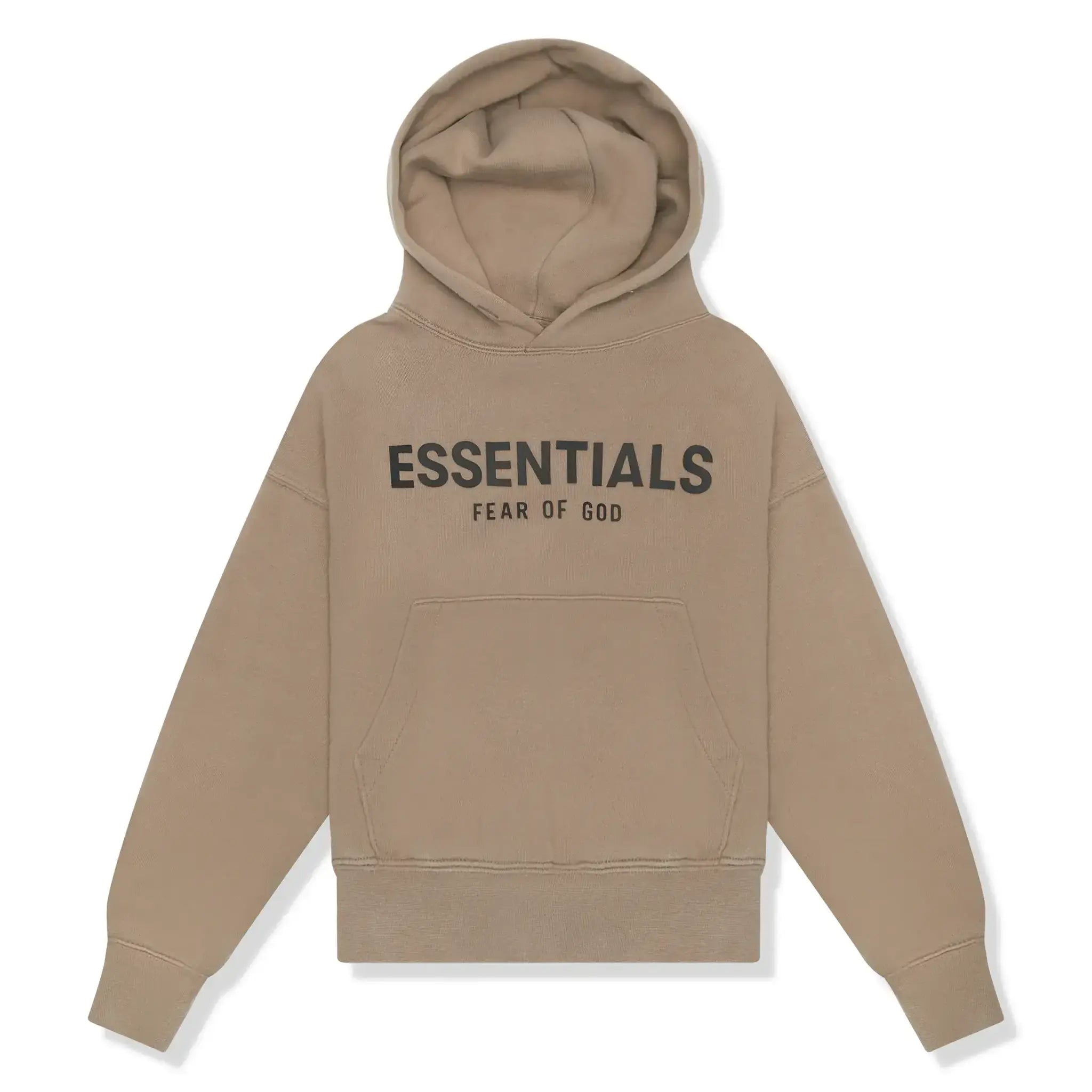 Fear Of God Essentials Kids Taupe Hoodie - Preowned Premium Cotton Pullover for Boys & Girls | Perfect for School, Playdates & Casual Outings