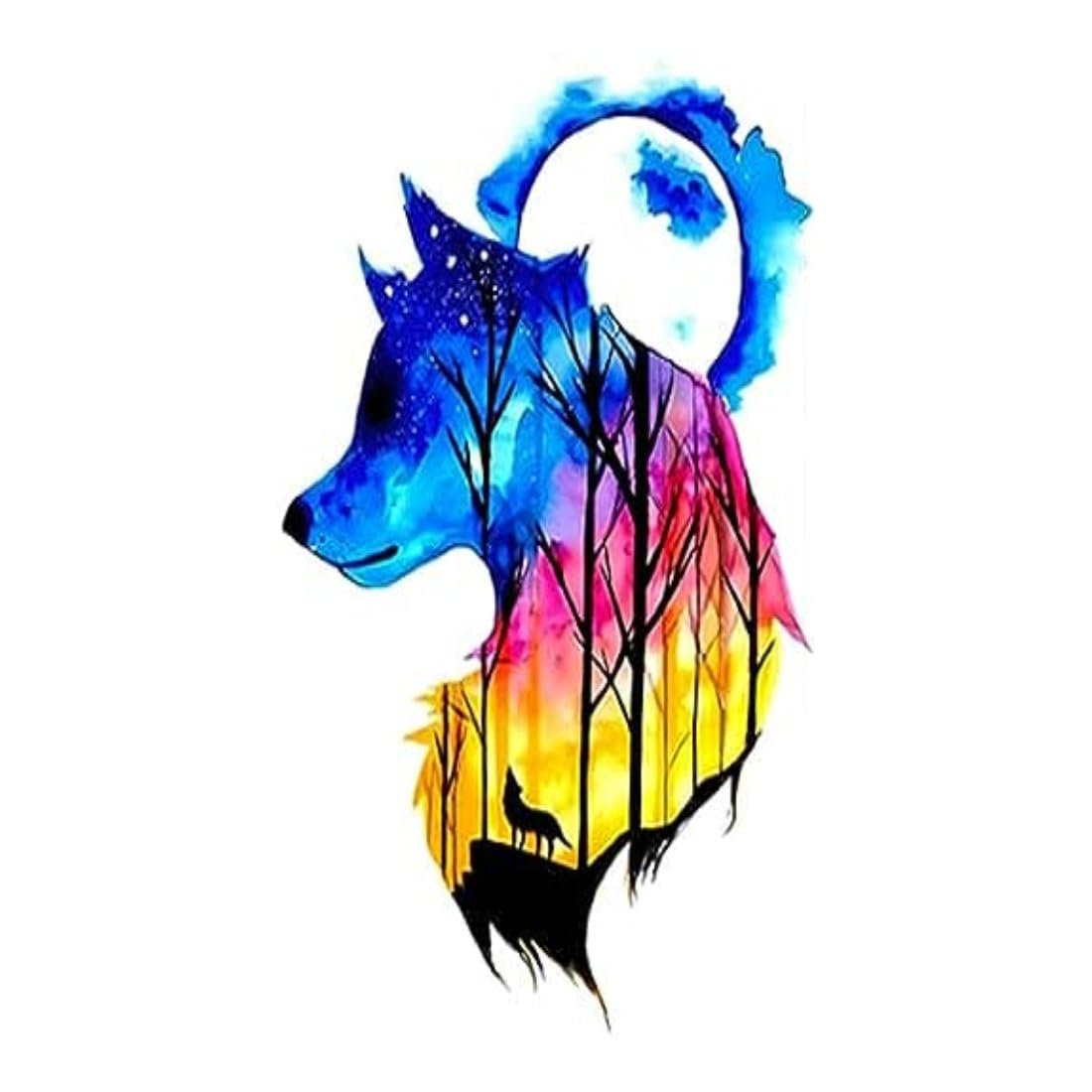 Dark Wolf Temporary Tattoo for Men & Women - Waterproof Fake Tattoo Stickers - Perfect for Halloween, Cosplay, Parties and Body Art