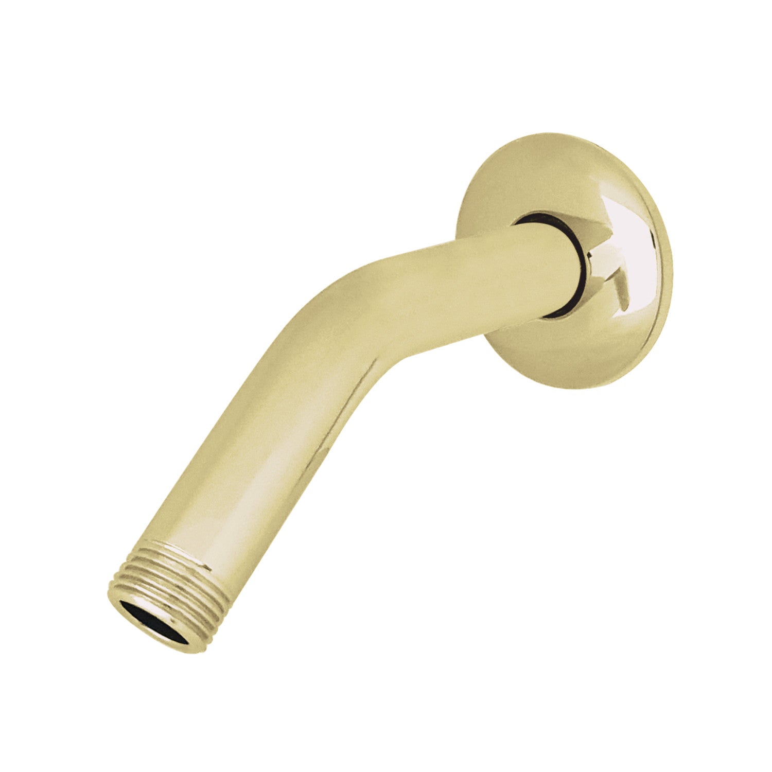 AquaElements K155K2 6 Inch Adjustable Shower Arm with Round Flange - Polished Brass Finish for Bathroom Shower Installation & Modern Home Decor