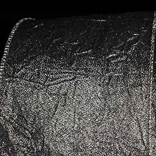 The Ribbon People Silver Crush Wired Craft Ribbon - 4 Inch x 20 Yards Bulk Spool for Gift Wrapping, Floral Arrangements, DIY Decor & Party Supplies | Elegant Metallic Ribbon for Bows, Crafts & Holiday Decorations