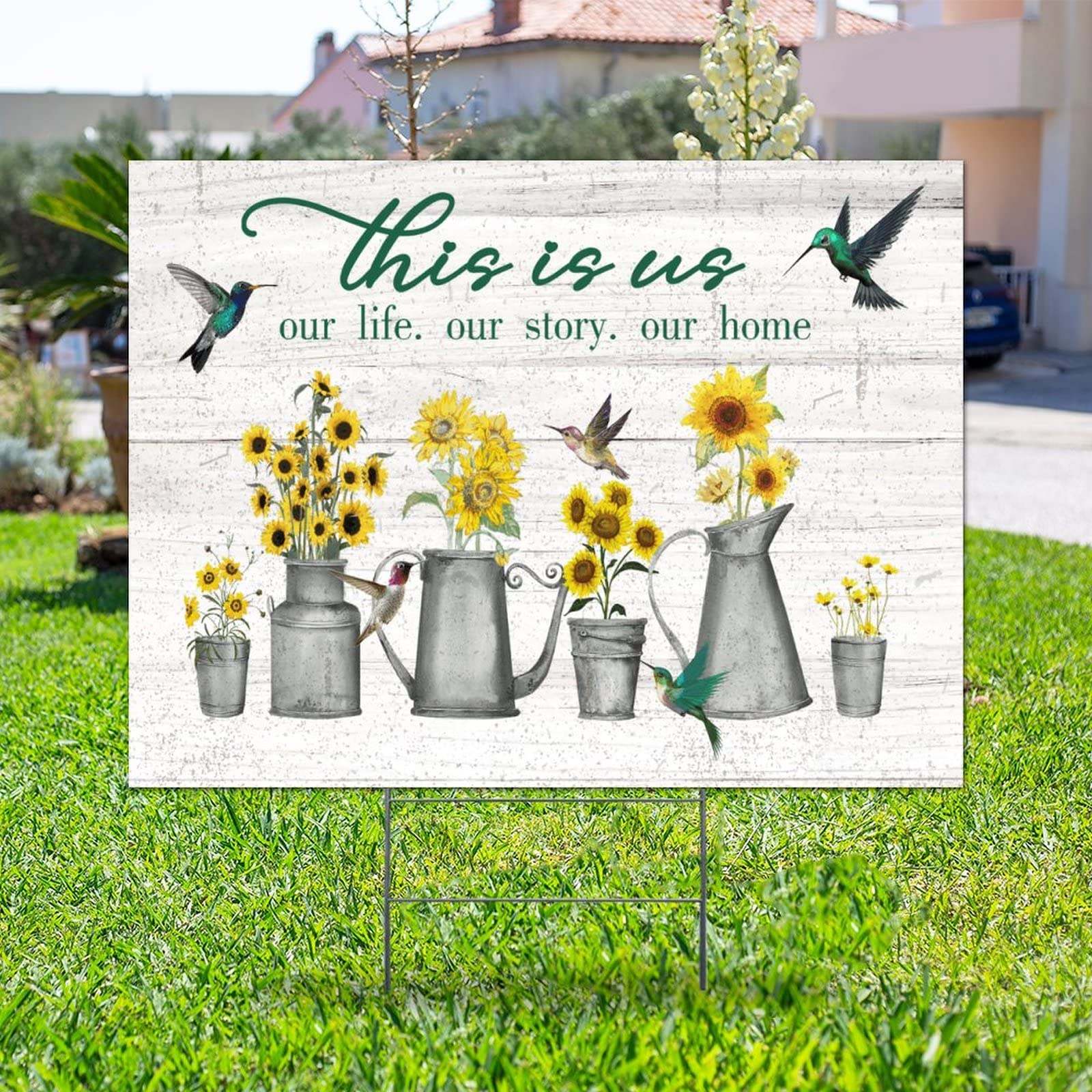 Hummingbird Yard Signs - Double Sided Weather-Resistant 18x24in for Garden & Estate Sales
