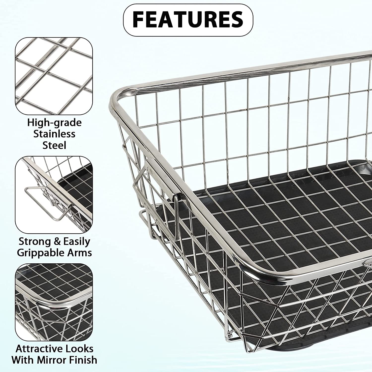 Stainless Steel Dish Drainer with Tray & Spoon Holder - Space Saving Kitchen Organizer
