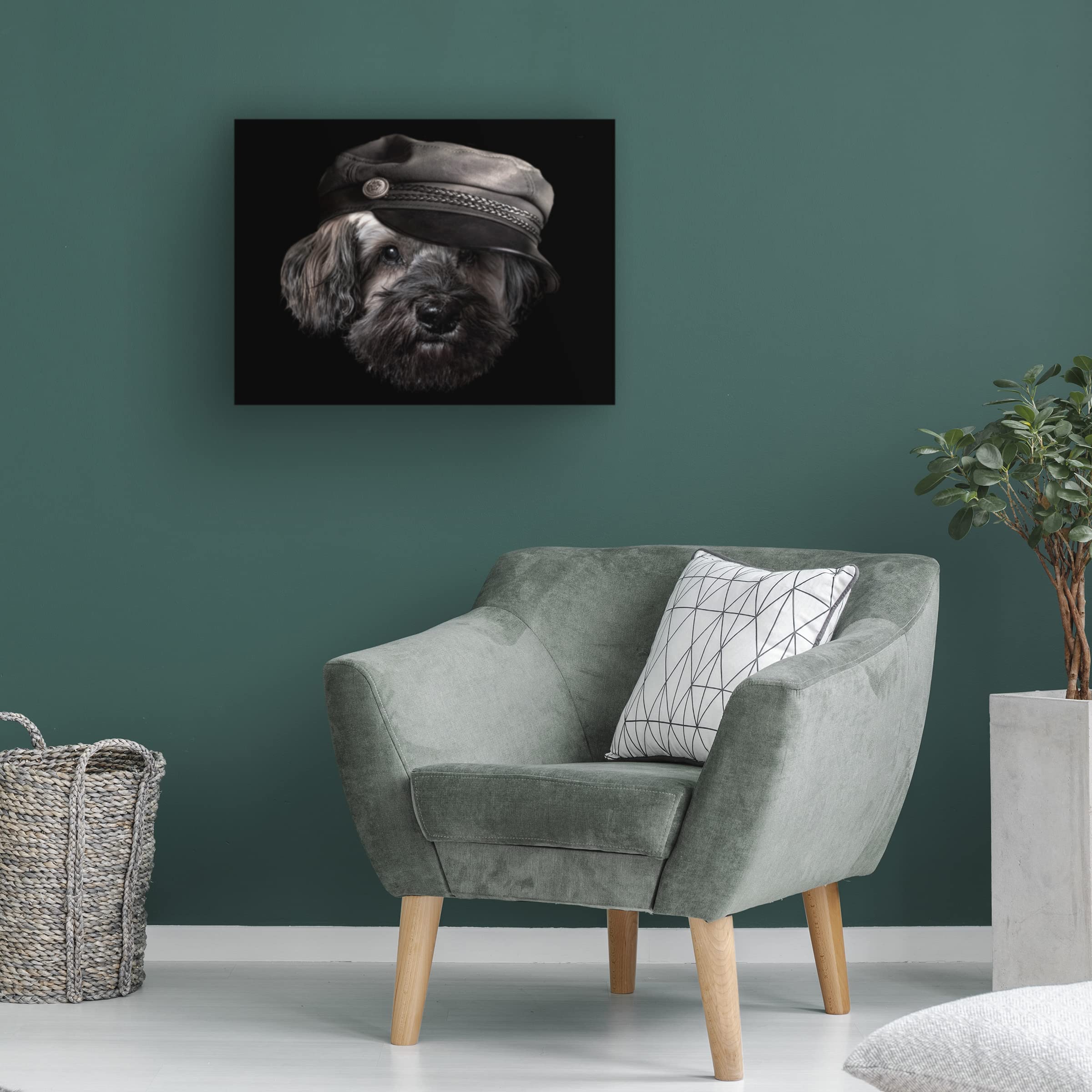 Trademark Fine Art 'Dog with Hat' Canvas Wall Art by Lori Hutchison - Perfect for Living Room, Bedroom & Office Decor