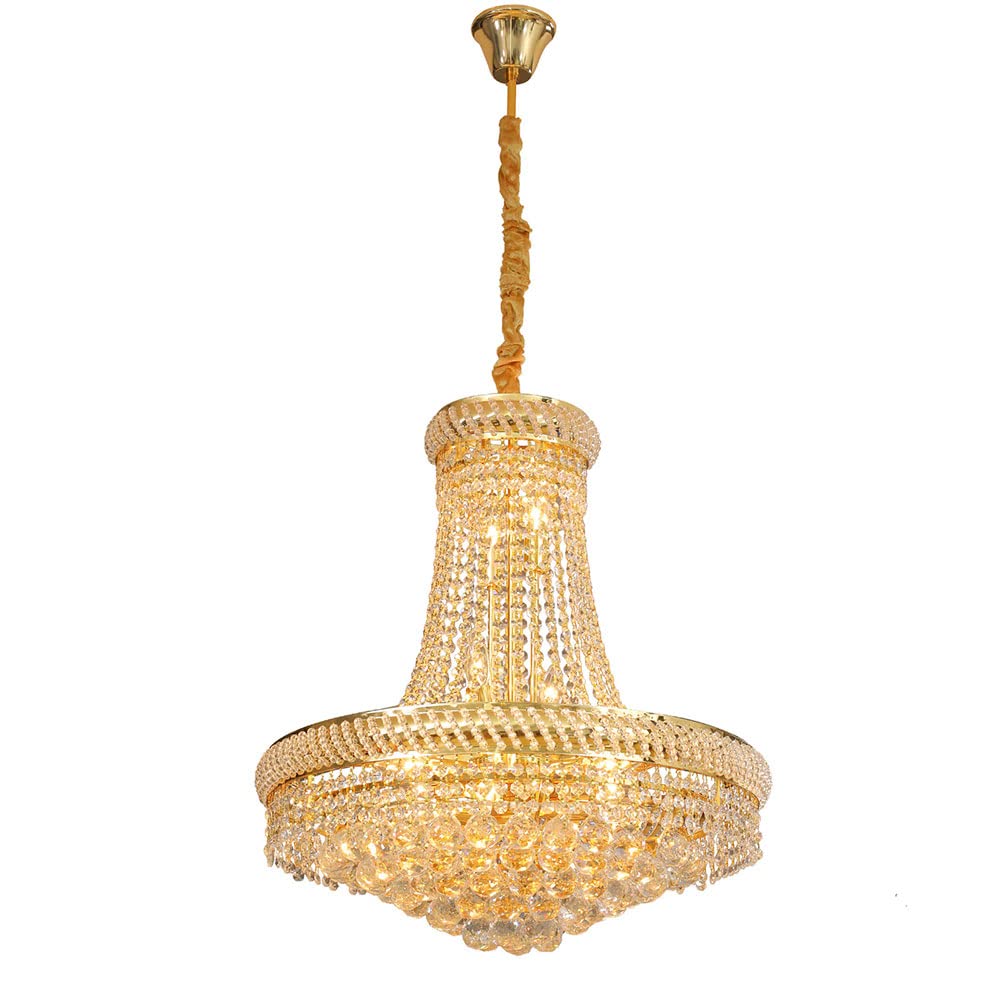 Luxury K9 Crystal Chandelier Lighting - Modern French Empire Style Ceiling Light for Dining Room, Foyer, Entryway & Living Room | Elegant Home Decor for Weddings, Restaurants & Luxury Interiors