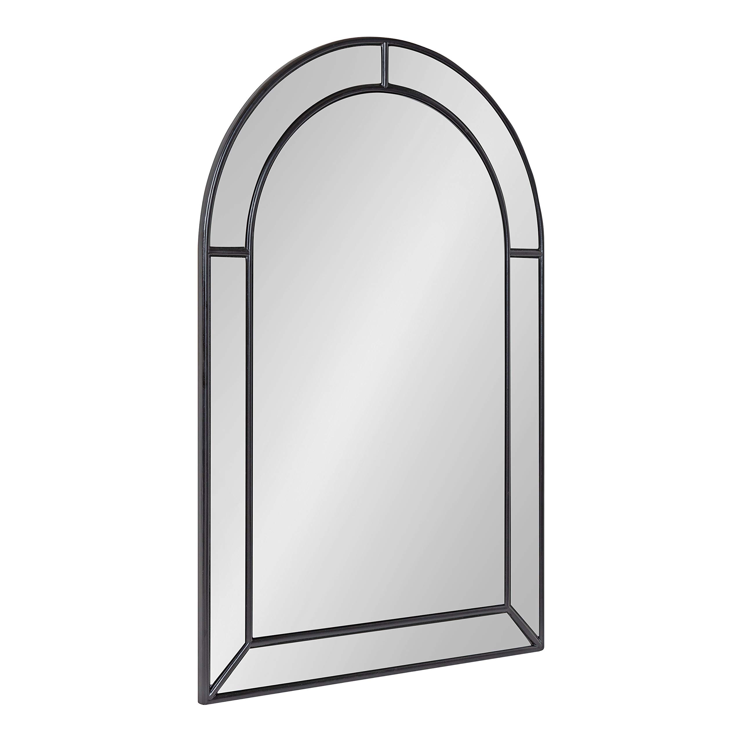 Kate and Laurel Fairbrook Transitional Arched Wall Mirror - 20 x 30 Inches, Black - Elegant Home Decor for Living Room, Bedroom & Entryway - Perfect for Adding Sophisticated Glam to Any Space
