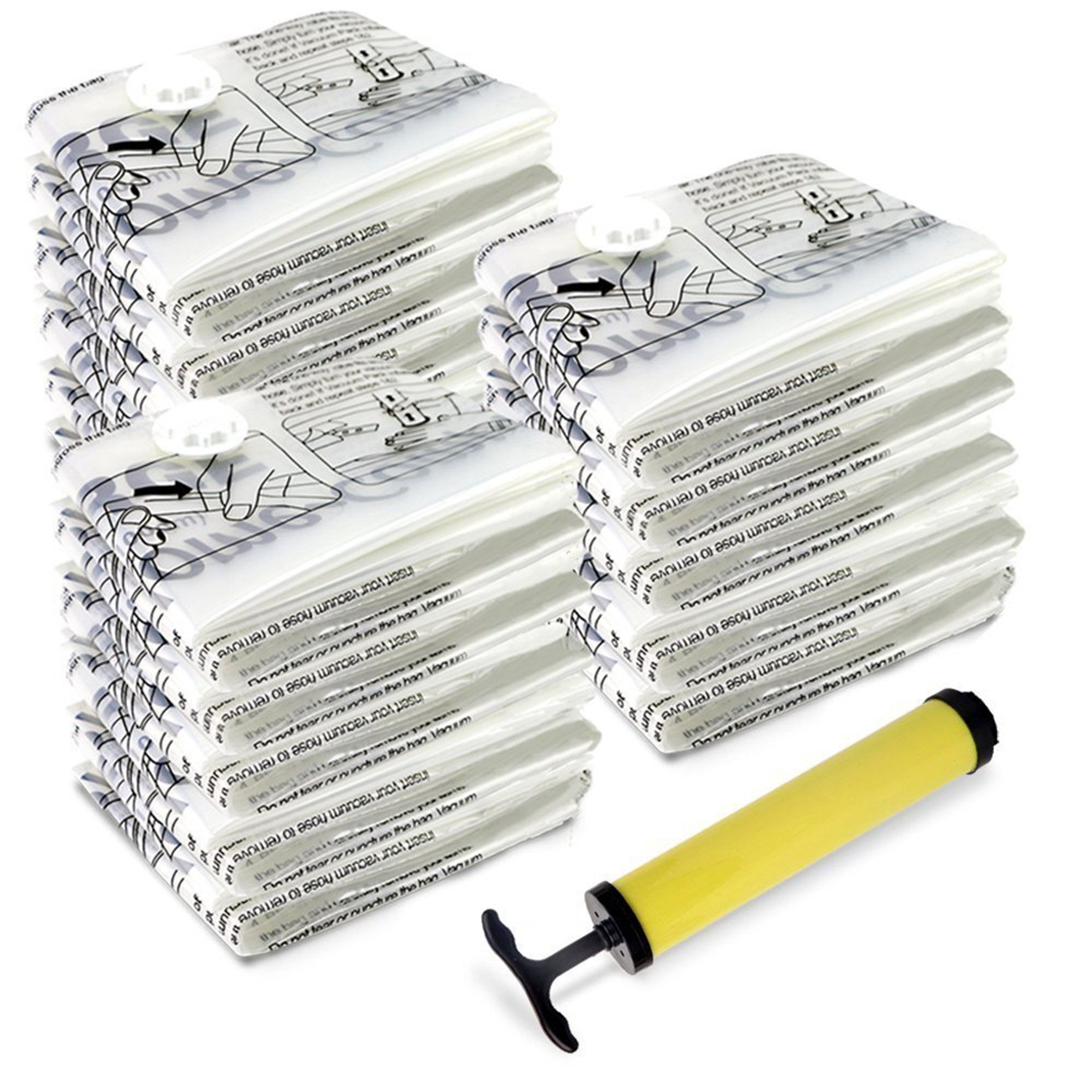 Vacuum Storage Bags - Space Saving Air Tight Compression Bags for Clothes, Blankets & Seasonal Items | Shrink Down Closet Clutter | Perfect for Travel, Moving & Home Organization