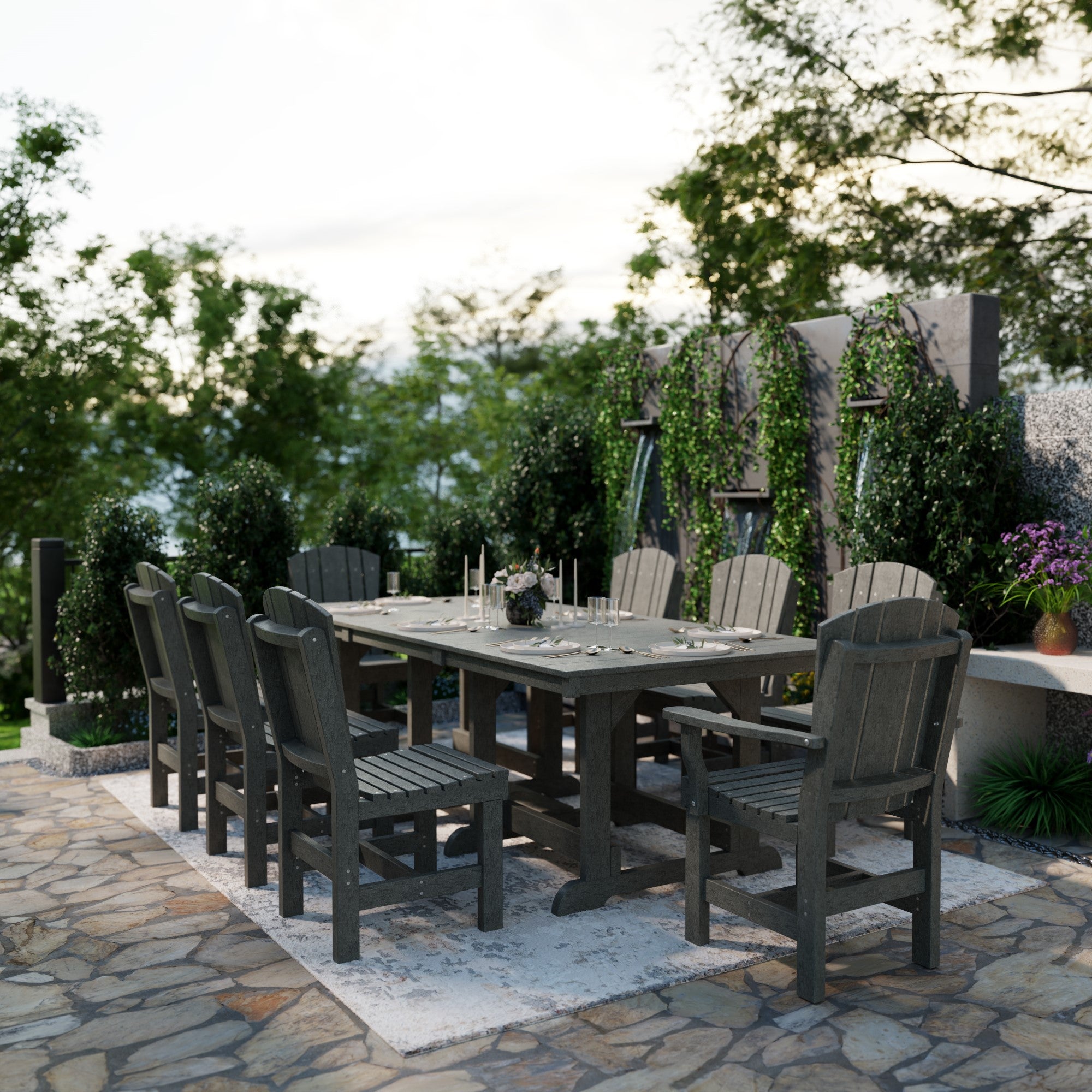 Heritage 9-Piece 44x94 Inch Dining Table Set - Perfect for Family Gatherings, Dinner Parties & Formal Dining Rooms
