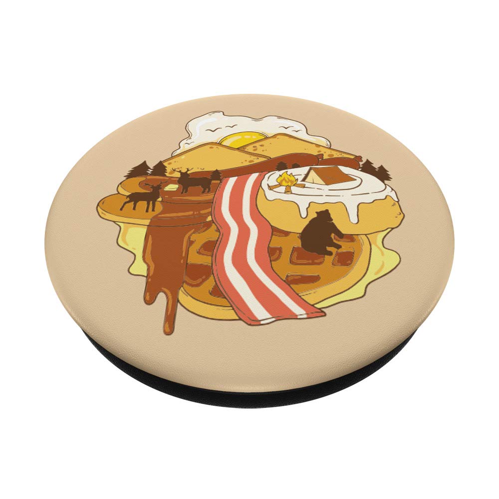 Bacon Egg Waffle PopSockets - Swappable PopGrip for Phones & Tablets - Food Landscape Design - Perfect for Breakfast Lovers & Foodies