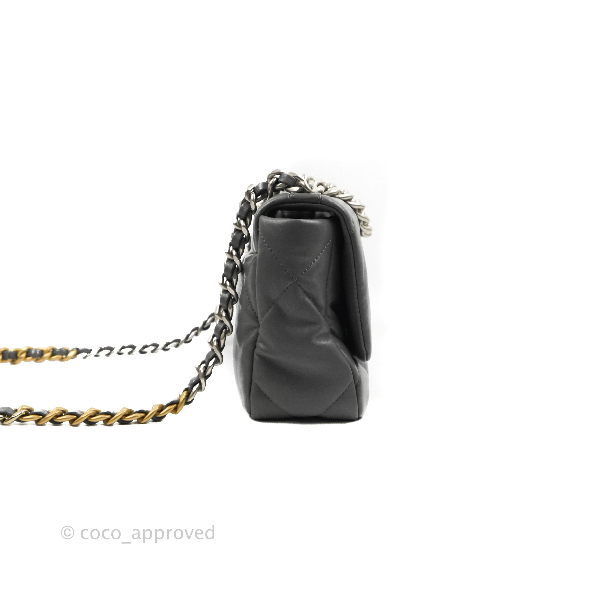 Chanel 19 Small Handbag in Dark Grey with Mixed Hardware - Luxury Crossbody Bag for Women, Perfect for Work, Travel & Evening Events