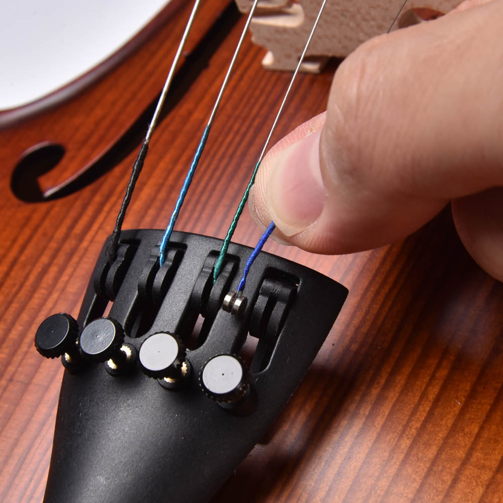 Premium Violin Bridge & Ball End Strings Set (GDAE) - Professional Quality for Classical & Folk Music Performance, Practice & Studio Recording