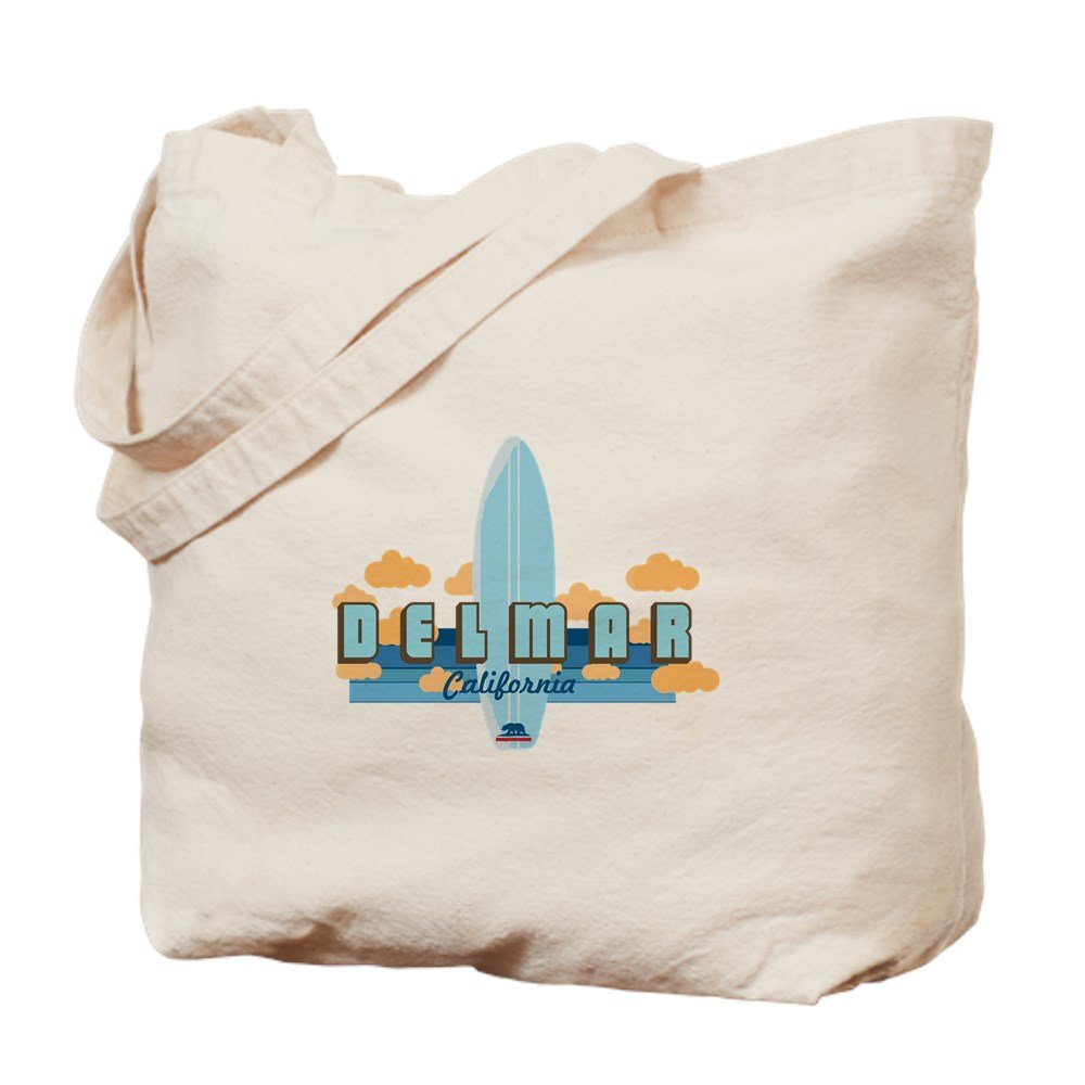 Del Mar California Tote Bag - Natural Canvas Reusable Shopping Bag for Groceries, Beach & Daily Use | Eco-Friendly & Durable