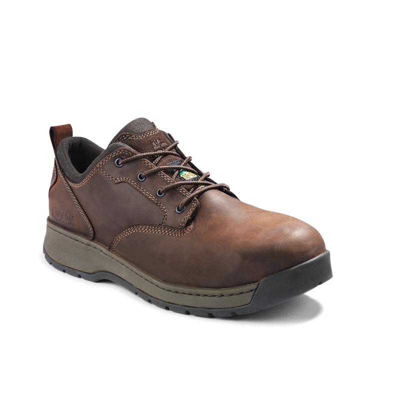 Kodiak Montario Men's Aluminum Toe Oxford Work Shoes - Safety Boots for Construction & Industrial Work (Brown, KD0A4NL6DBX) | Slip-Resistant & Comfortable for Warehouse, Factory & Outdoor Jobs