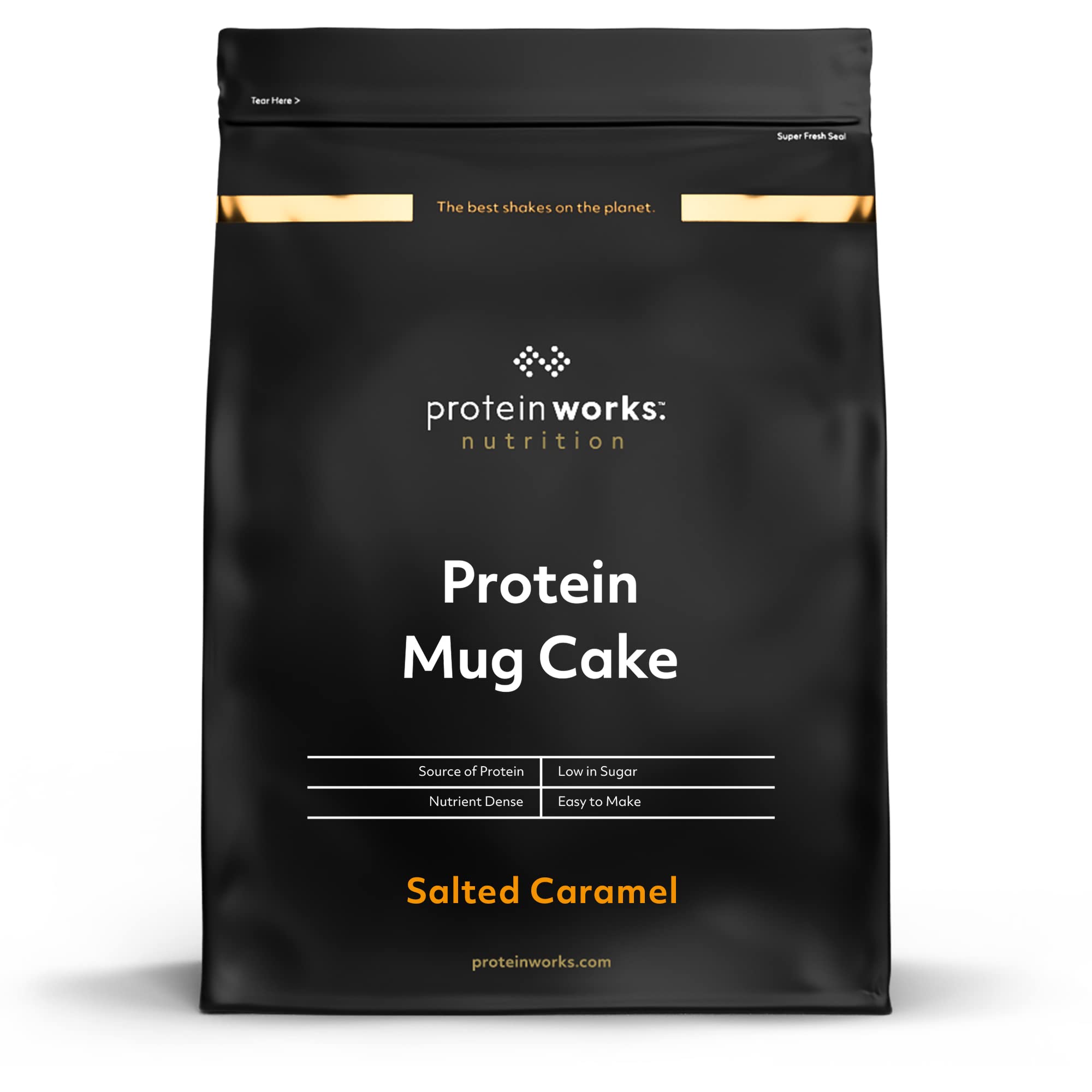 Protein Works Protein Mug Cake - Salted Caramel Flavor | High Protein & Fiber Dessert Mix (500g) | Perfect for Post-Workout Recovery & Healthy Snacking