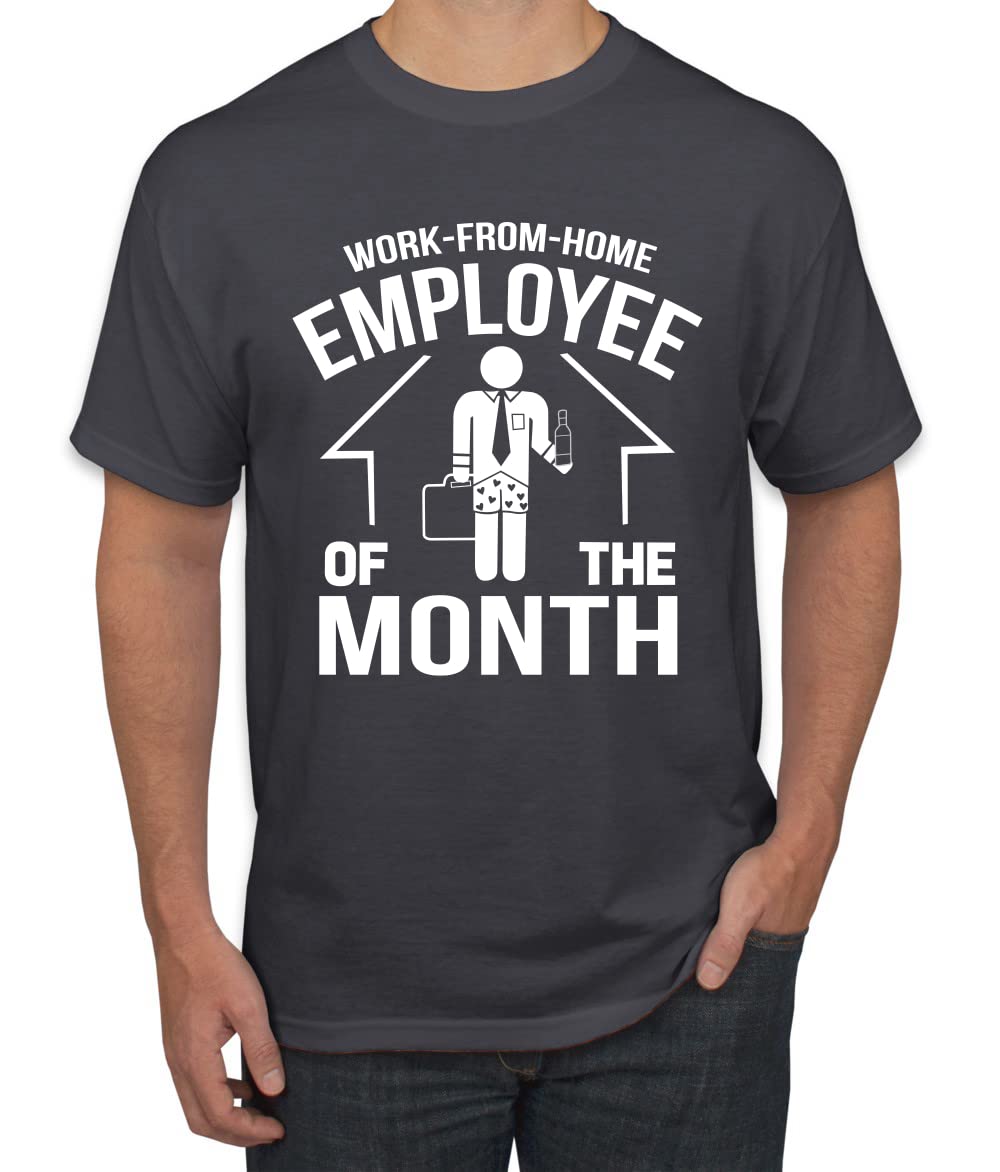 Funny Work from Home Employee of The Month Graphic T-Shirt for Men - Wild Bobby Office Humor Cotton Tee | Comfortable Casual Wear for Remote Workers & Virtual Meetings | Perfect Gift for Home Office & Video Calls | Great for Zoom Meetings, WFH Days & Casual Outings | Ideal for Remote Work, Online Classes & Team Building | Perfect for Working from Home, Virtual Office Parties, Weekend Relaxation & Everyday Wear | Suitable for Home Office, Online Meetings, Casual Fridays, and Relaxing Weekends