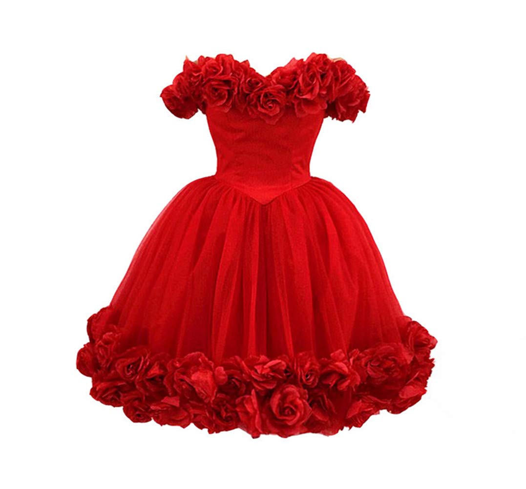 Emanni Women's Off The Shoulder 3D Floral Short Homecoming Dress - Perfect for Prom, Party, and Special Occasions