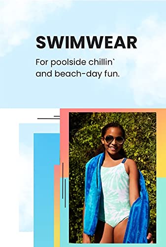 Girls 2-Piece Solid Color Tiered Tankini Swimsuits for Kids Ages 6-12 | Two Piece Bathing Suit Set for Pool, Beach & Summer Vacation