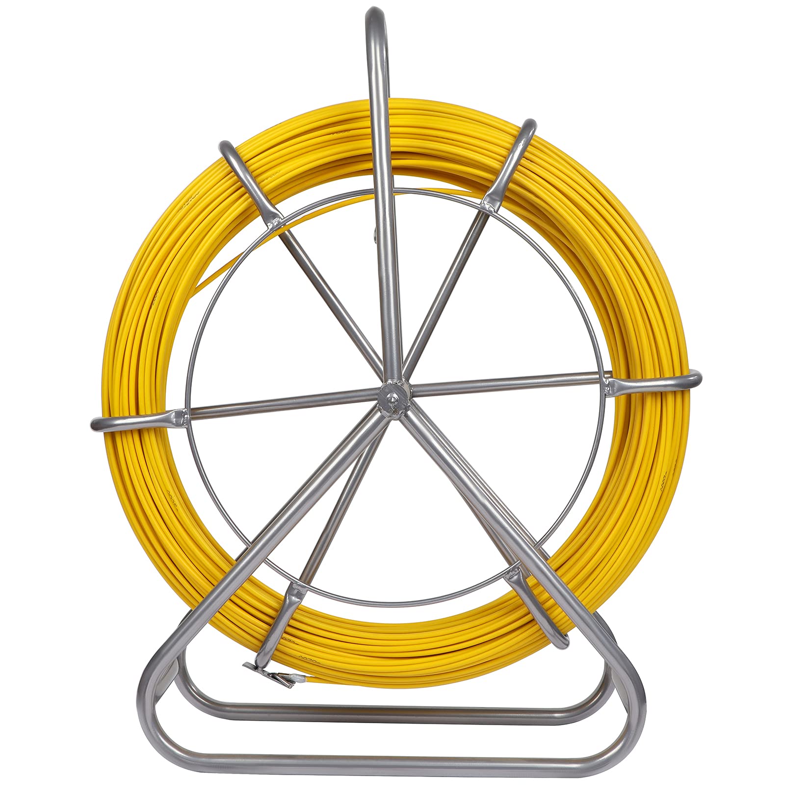 Olenyer 6MM x 425FT Fiberglass Fish Tape - Electrical Cable Puller with Steel Wheel Stand Reel for Running Wires Through Walls & Pipes | Ideal for Electricians, DIY Home Wiring & Conduit Installation