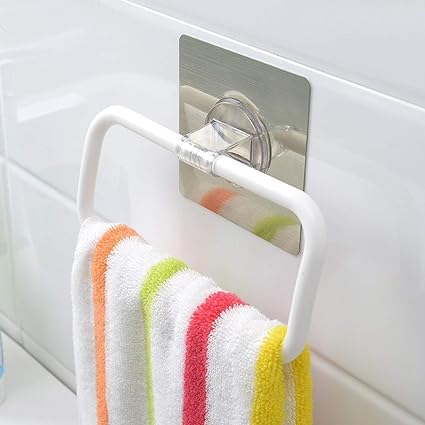 HEXAHOME Heavy Duty Plastic Towel Rack - Wall Mounted Bathroom Towel Holder with Rustproof Finish for Kitchen & Bathroom Organization | Perfect for Small Spaces, Apartments, and RV Bathrooms