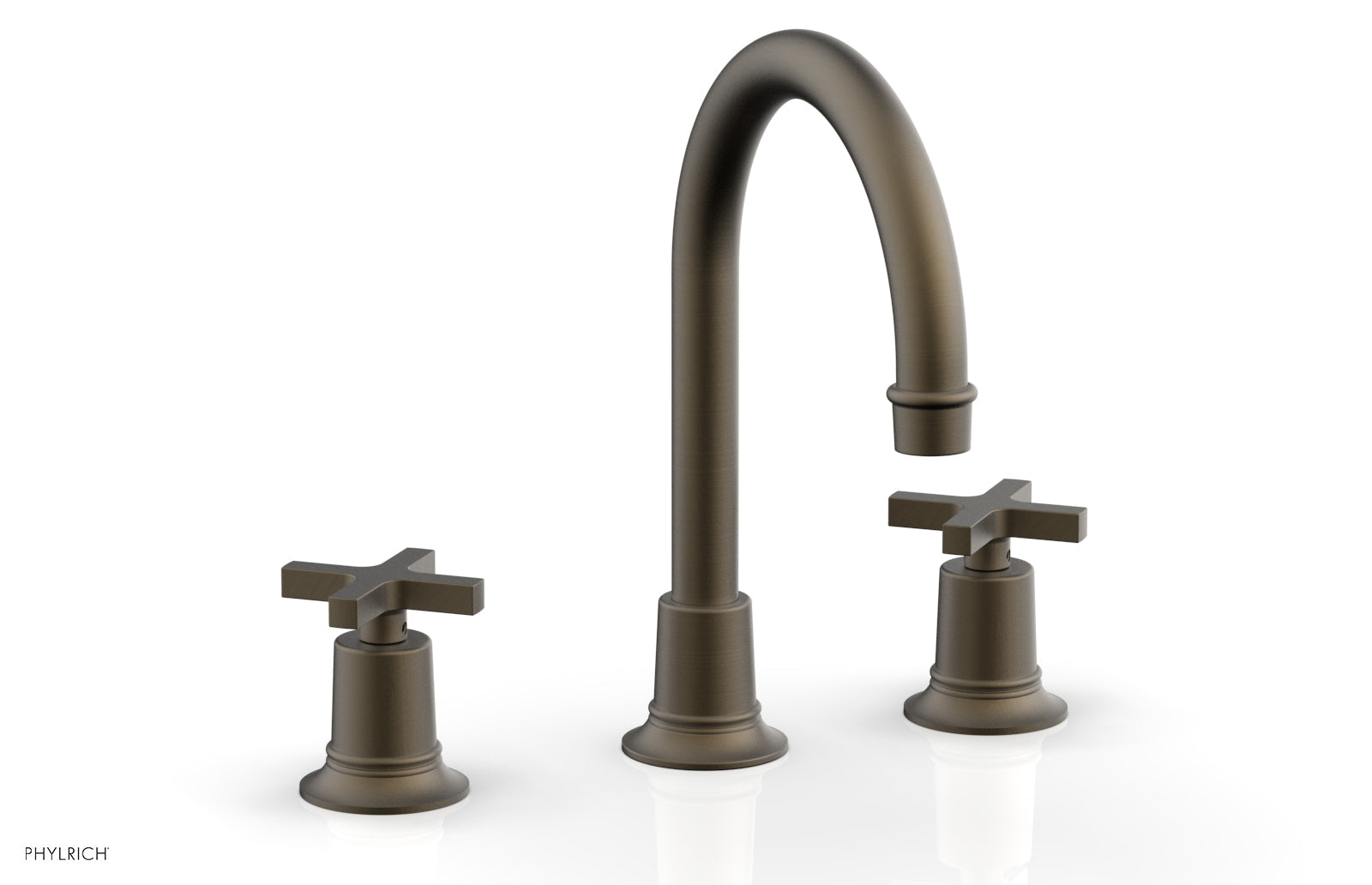 HEX MODERN Widespread Bathroom Faucet with Cross Handles - Brushed Nickel Finish - 8 Inch Centerset - 501 03 - Perfect for Modern Vanities and Powder Rooms