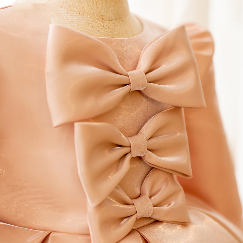 Baby Girl Communion Dress with Cute Bow - Toddler Princess Pageant Gown for Special Occasions & Church Events