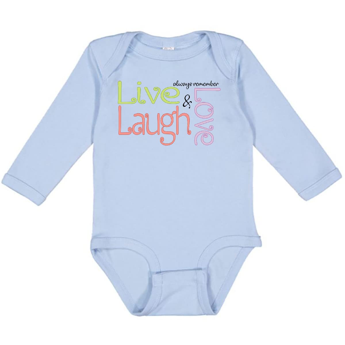 Inktastic Live Laugh Love Baby Long Sleeve Bodysuit - Soft Cotton Onesie for Newborns & Infants - Perfect for Family Photos, Holidays & Everyday Wear