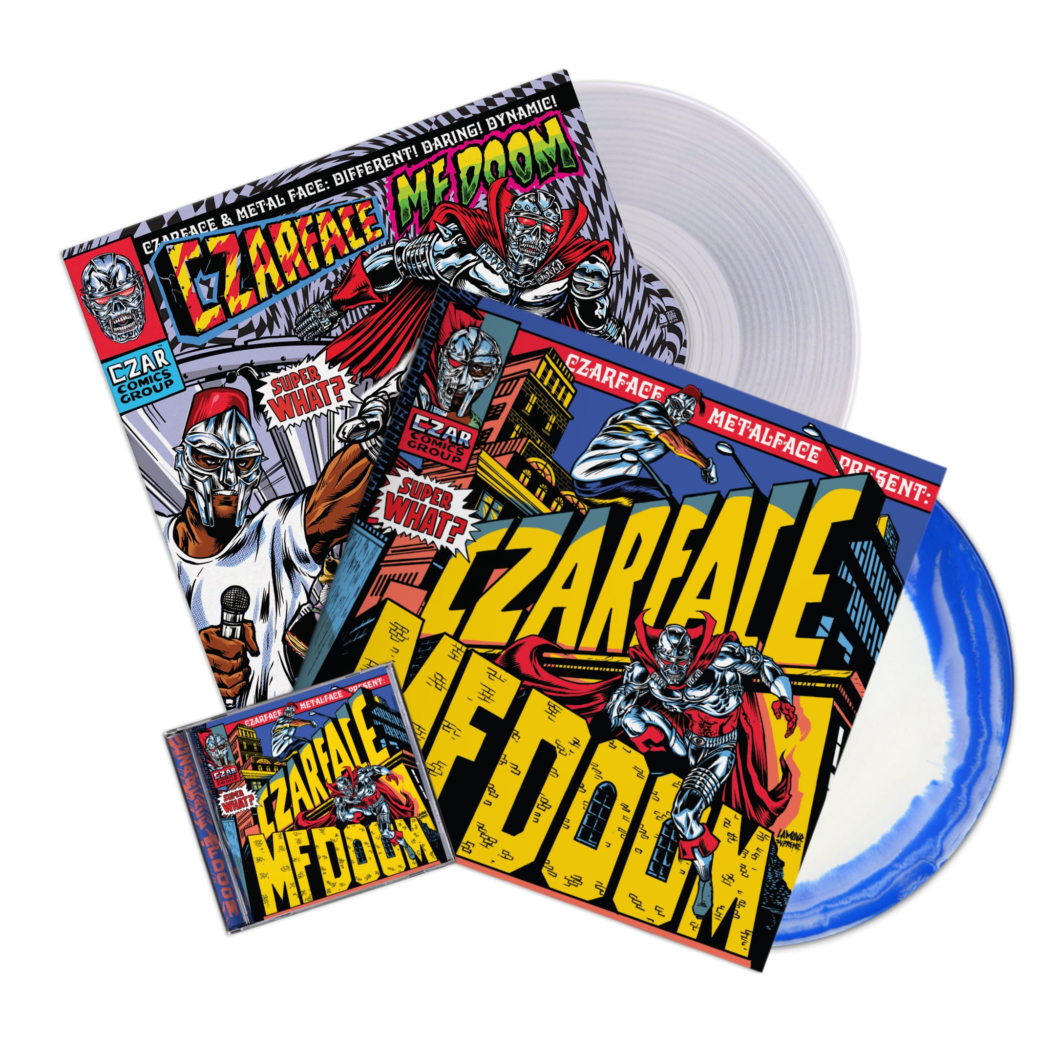 Super What? (Blue Sunburst Vinyl Bundle) - LP + CD + Comic Book with Instrumentals - Perfect for Music Collectors & Vinyl Enthusiasts