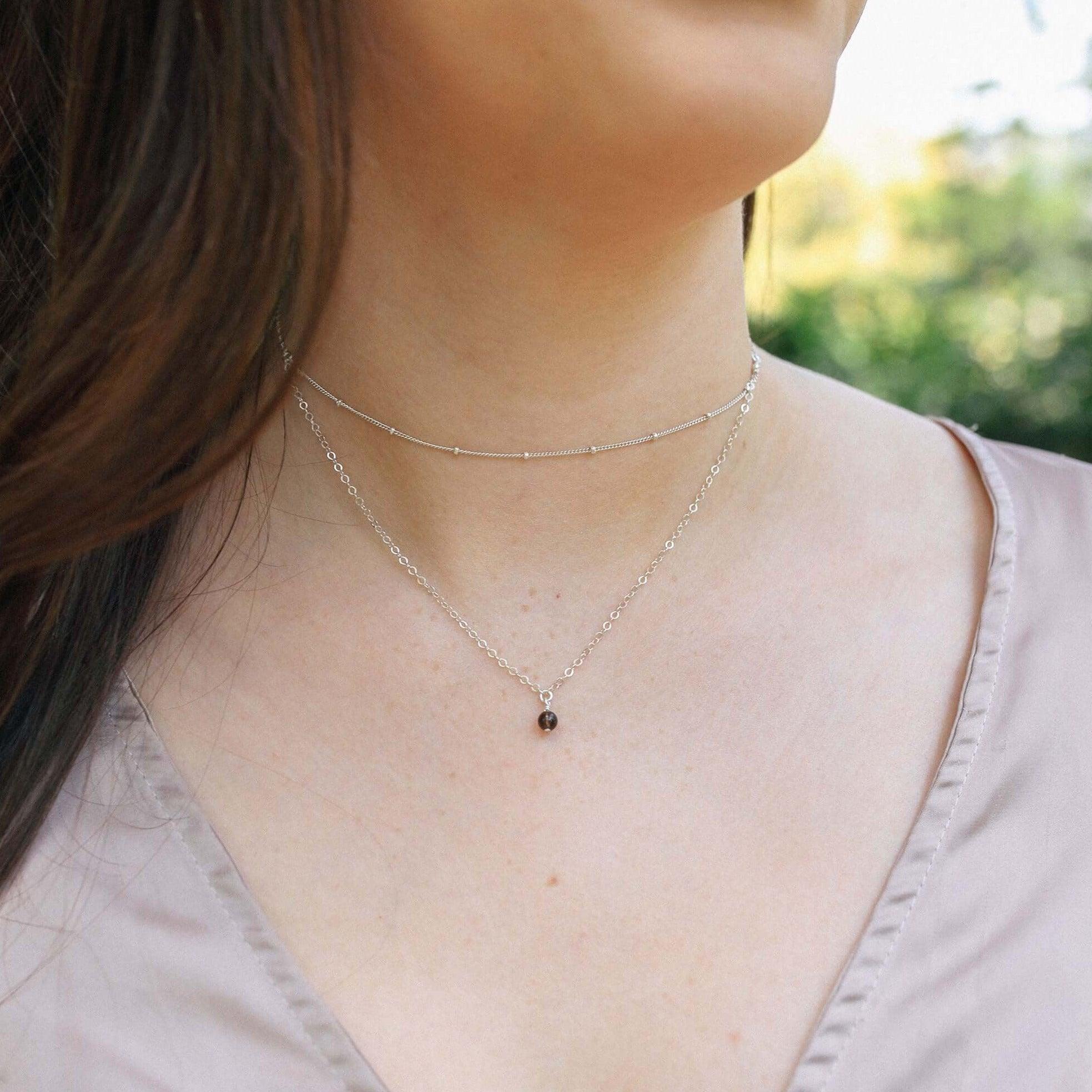 Elegant Smoky Quartz Gemstone Layered Choker Necklace for Women | Healing Crystal Jewelry | Perfect for Boho Style, Meditation & Gift Giving
