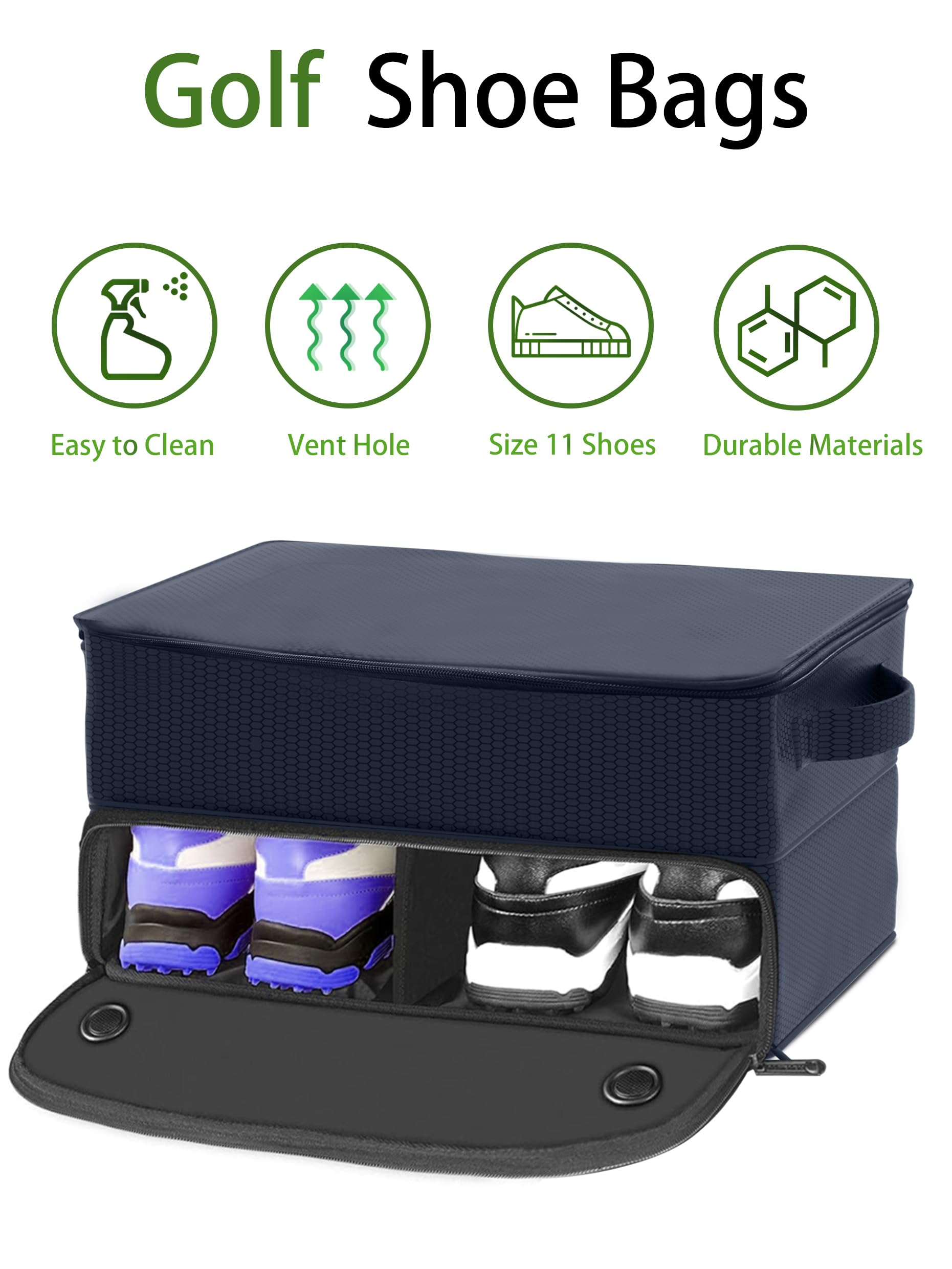 Waterproof 2-Layer Golf Trunk Organizer for Shoes, Balls & Accessories - Durable Car Storage for Golf Gear, Tees, Clothes & Gloves | Perfect Golf Gift for Men & Women | Ideal for Travel, Tournaments & Daily Practice