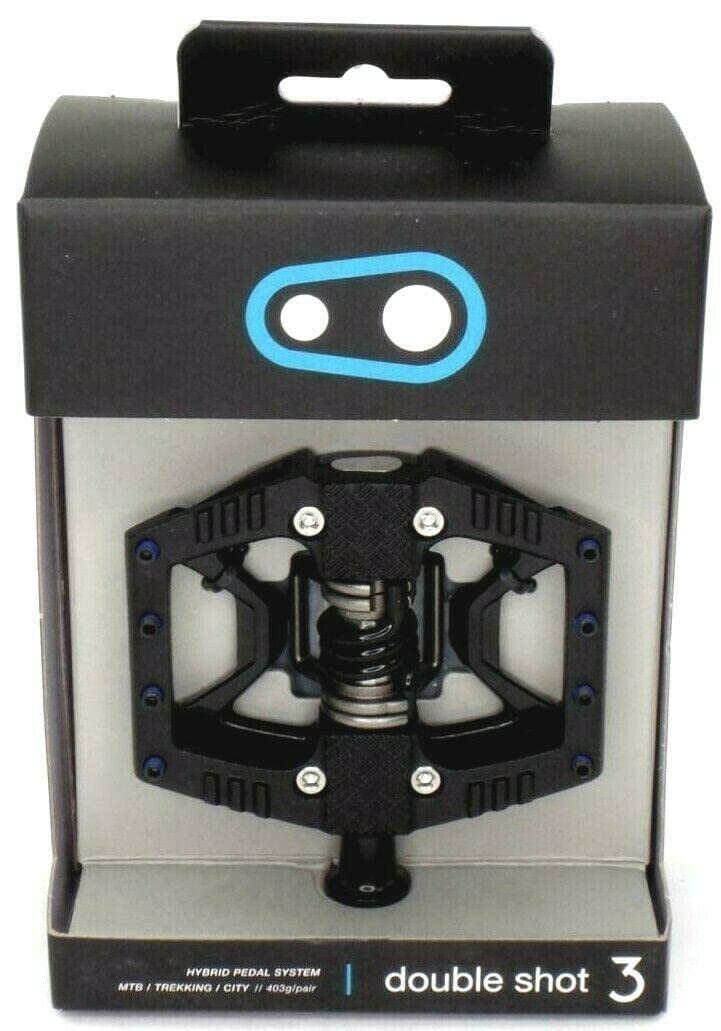 Crank Brothers Double Shot 3 Bike Pedals - Durable MTB/BMX Flat Pedals for Mountain Biking & Cycling - Ideal for Trail Riding, Commuting & Urban Cycling