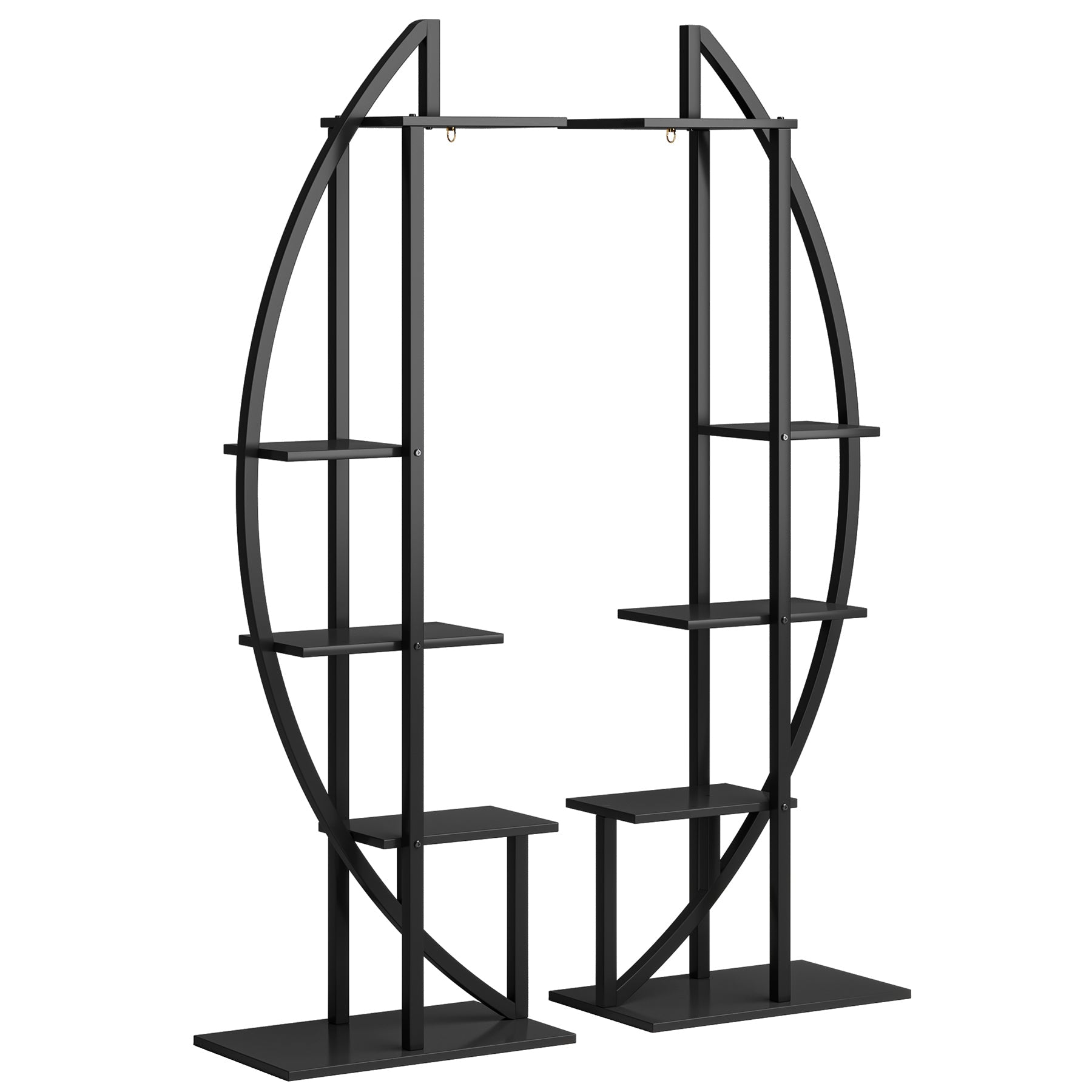 5 Tier Plant Stand Pack of 2 - Multi Layer Bonsai Flower Rack for Indoor Outdoor Garden, Balcony, Patio Decor - Sturdy Metal Shelf for Plants, Flowers, Succulents